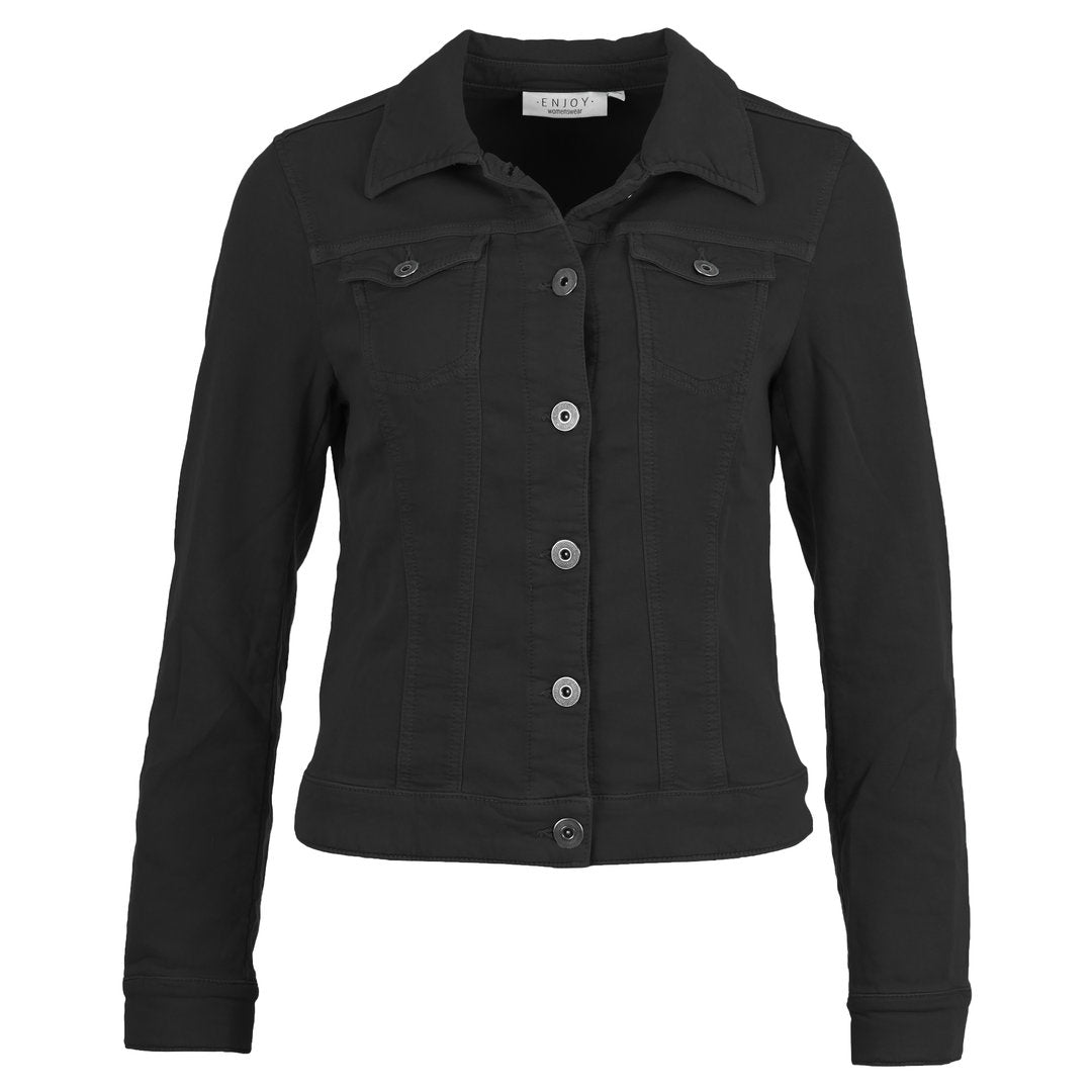Enjoy Damen Sweat Jacke Jeansjacke  schwarz