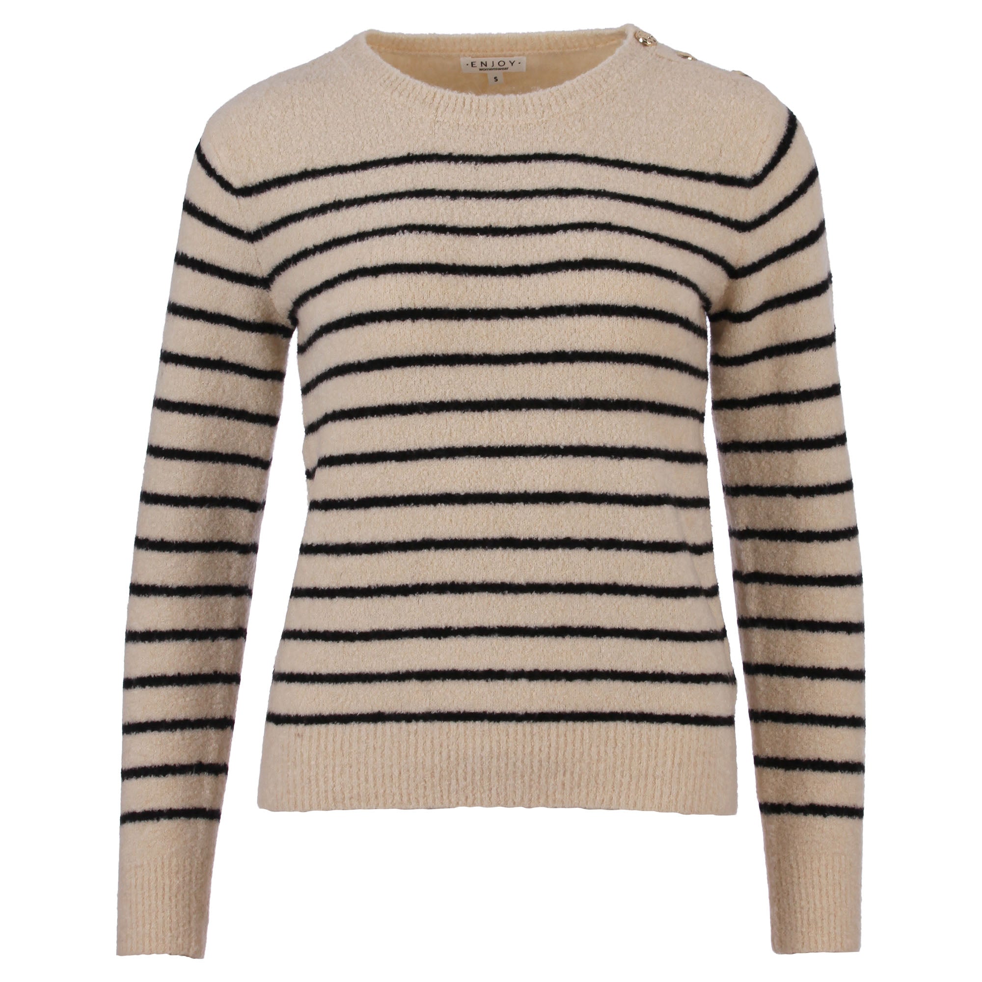 Enjoy Pullover Streifen – Detailansicht Panta Loni