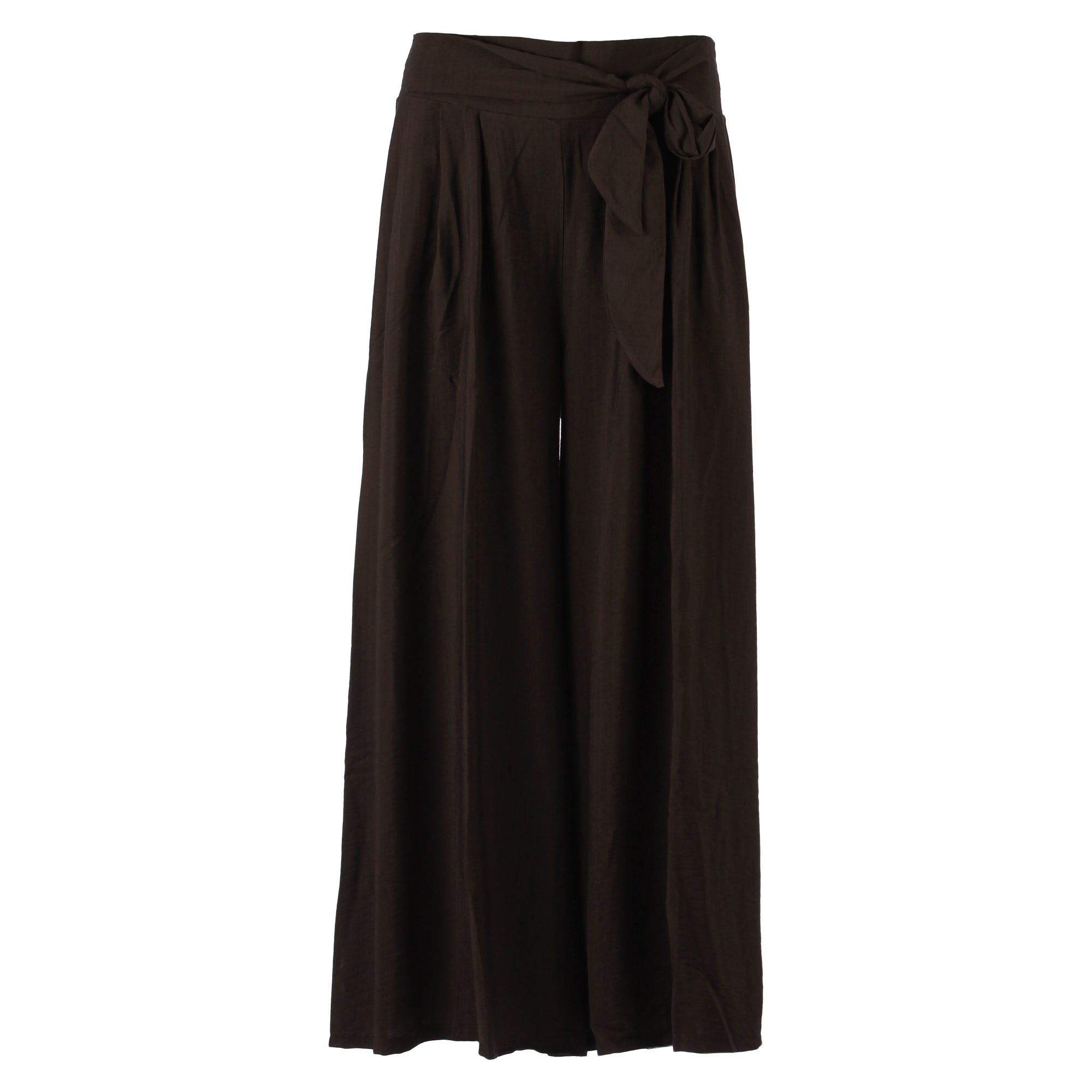 Elegante Palazzo-Hose Damen in Braun – Weite Sommerhose mit Bindegürtel Enjoy womenswear