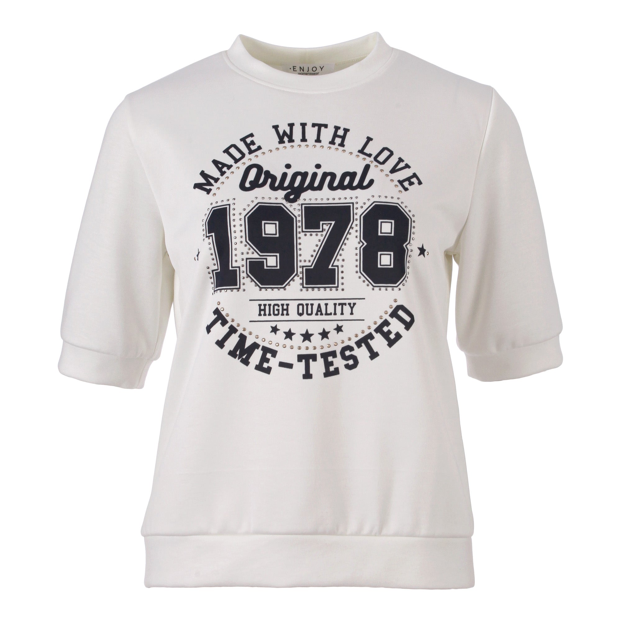 Enjoy womenswear Sweatshirt mit 3/4-Arm – Lässig, modern & vielseitig kombinierbar