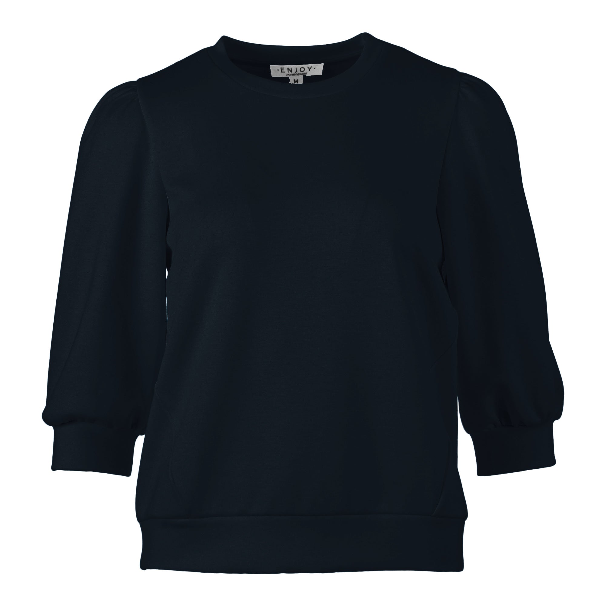 Enjoy Sweatshirt mit Rundhals & 3/4-Arm – Weicher Materialmix aus 52% Modal, 45% Polyester & 3% Elasthan