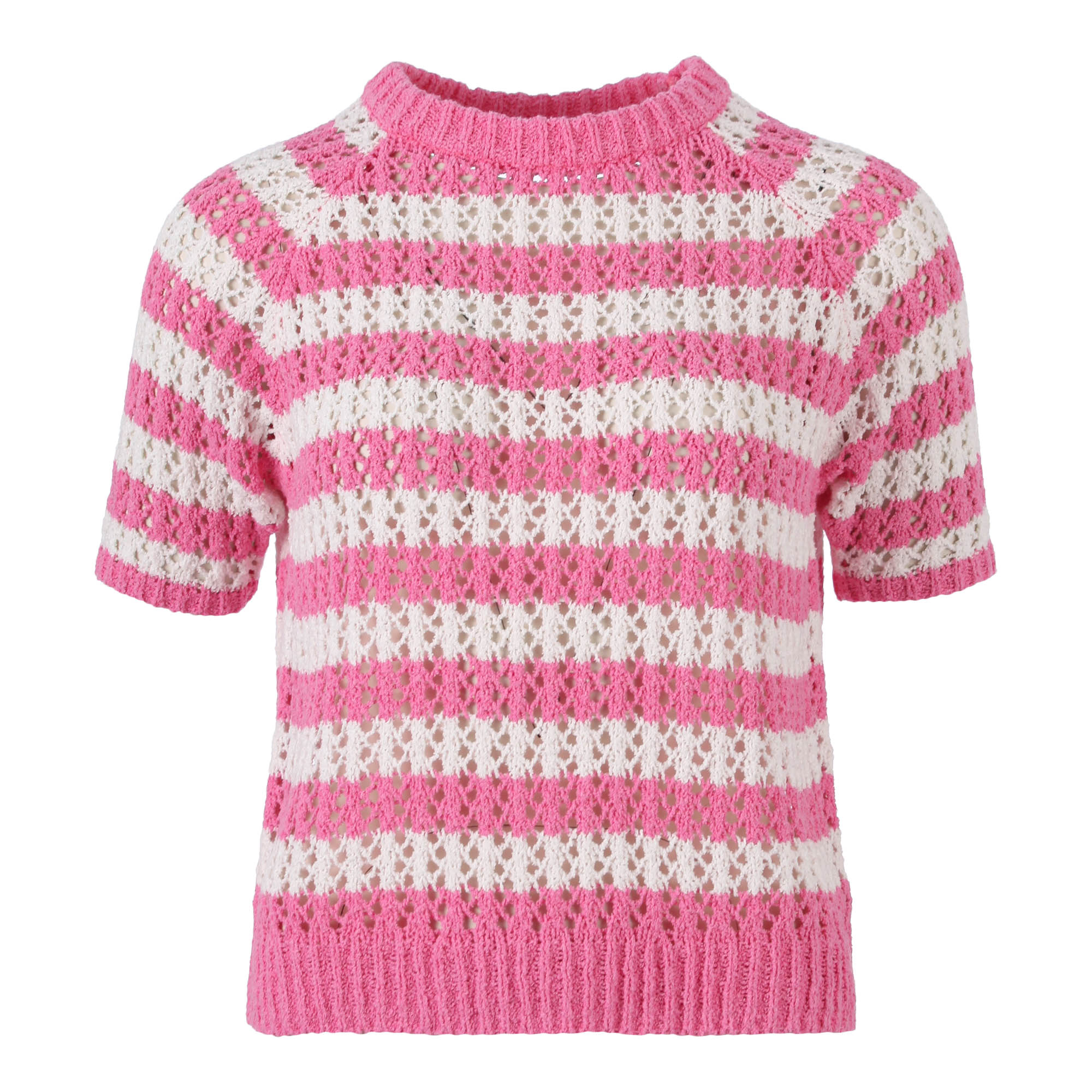 Enjoy Pullover Streifen kurzarm entspannter Look Italian Fashion