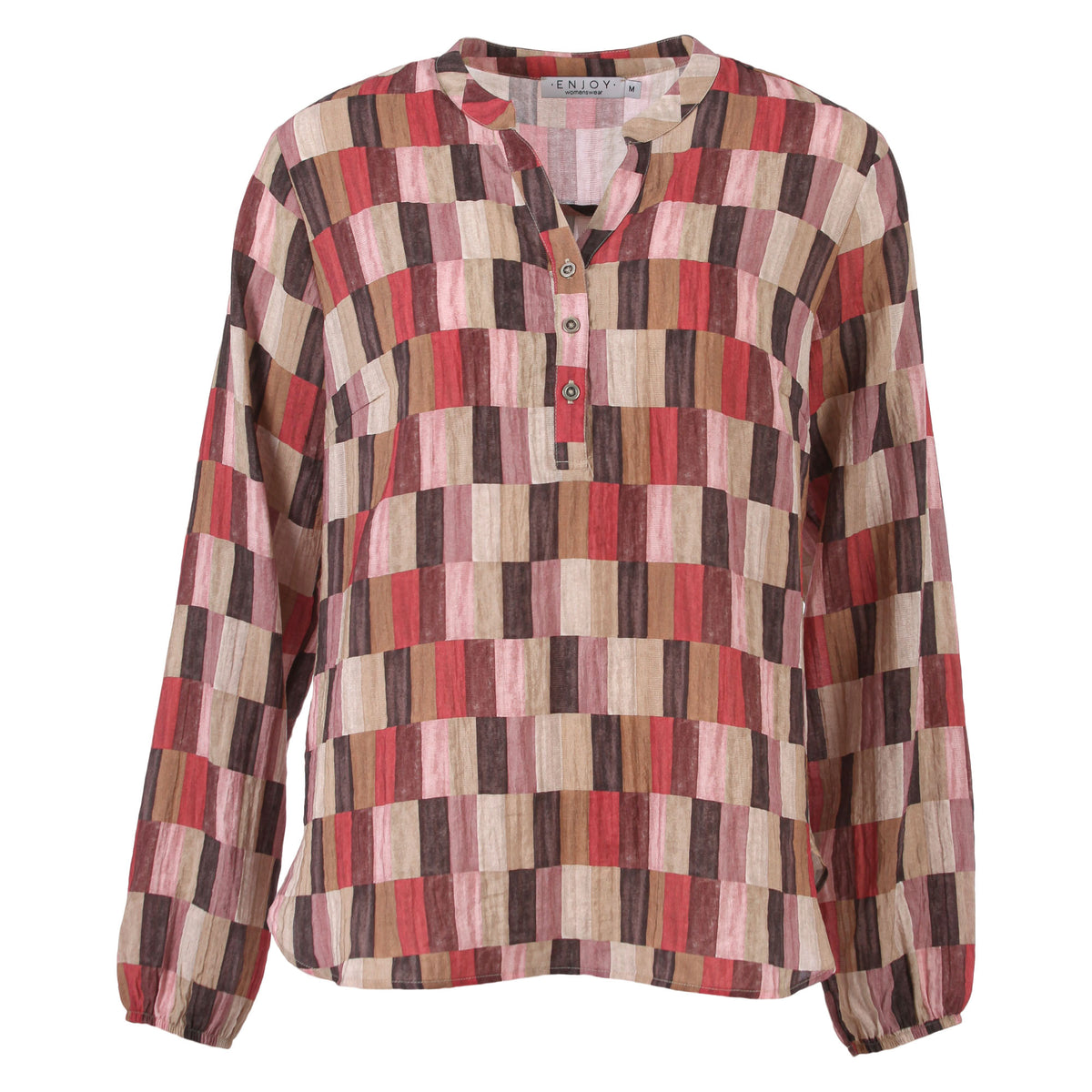 Enjoy womenswear Blockprint Bluse – ausdrucksstarker Print trifft auf angenehmen Tragekomfort