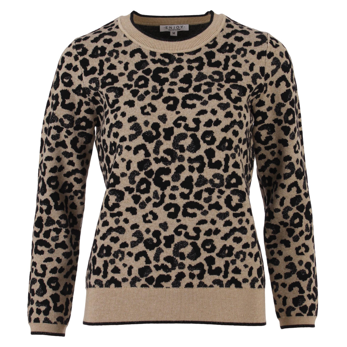 Enjoy Womenswear Leoprint Pullover – modischer Animal-Print mit edlem Lurex-Effekt