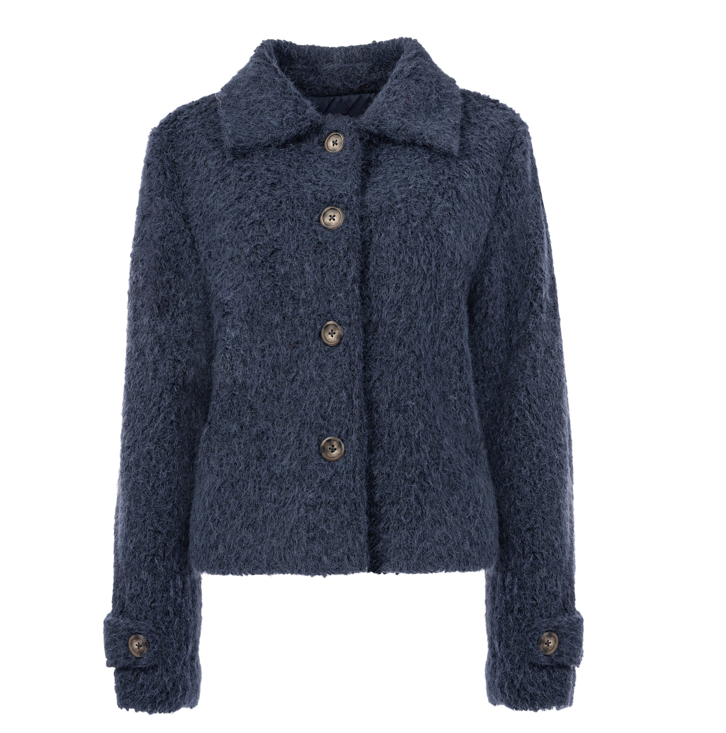 NED Dutch Fashion Damenjacke in blau – stilvolle Jacke mit Kragen und Knöpfen