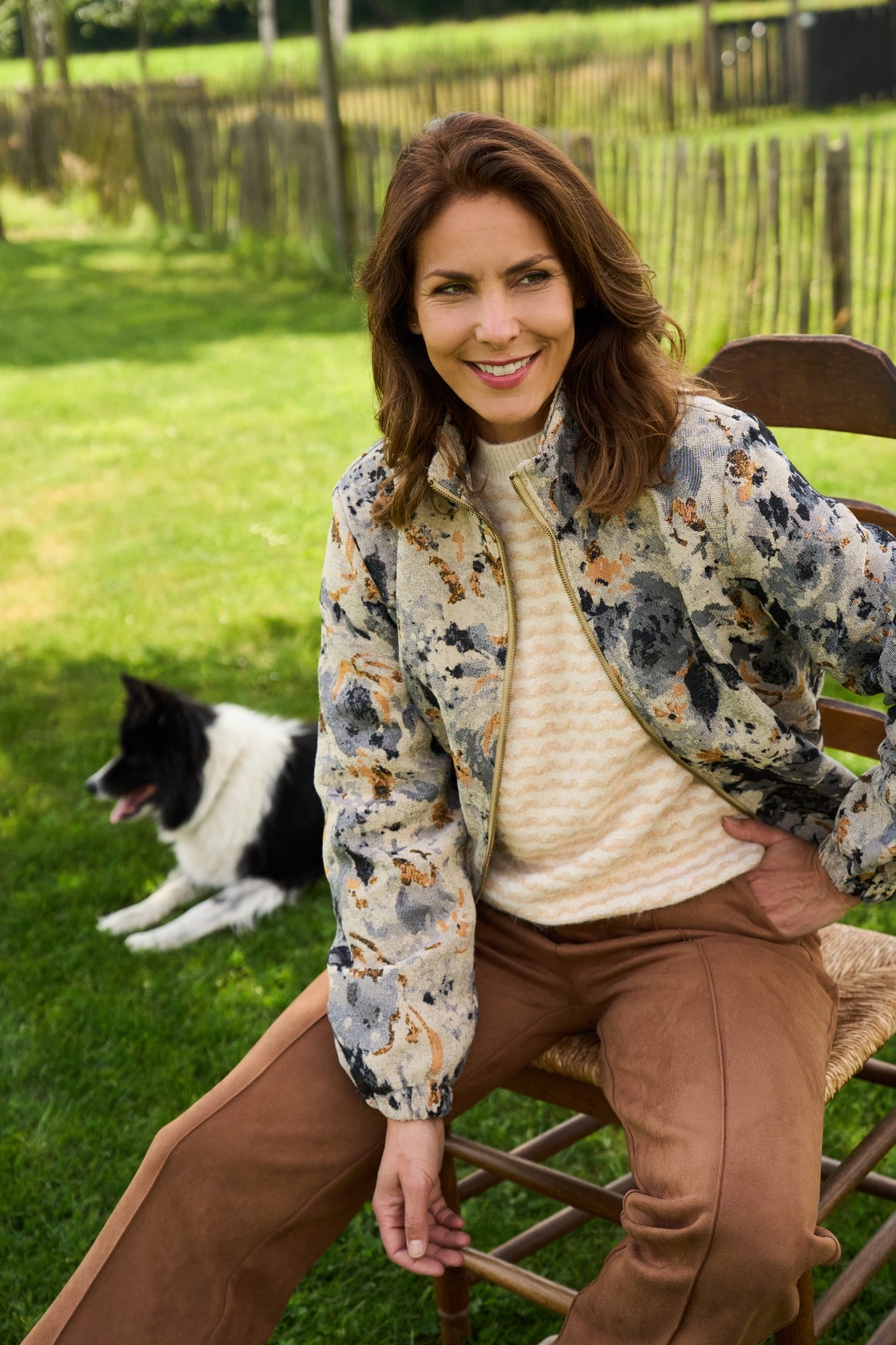 NED Dutch Fashion Damenhose Pilar in Veloursleder-Optik – modern & elegant