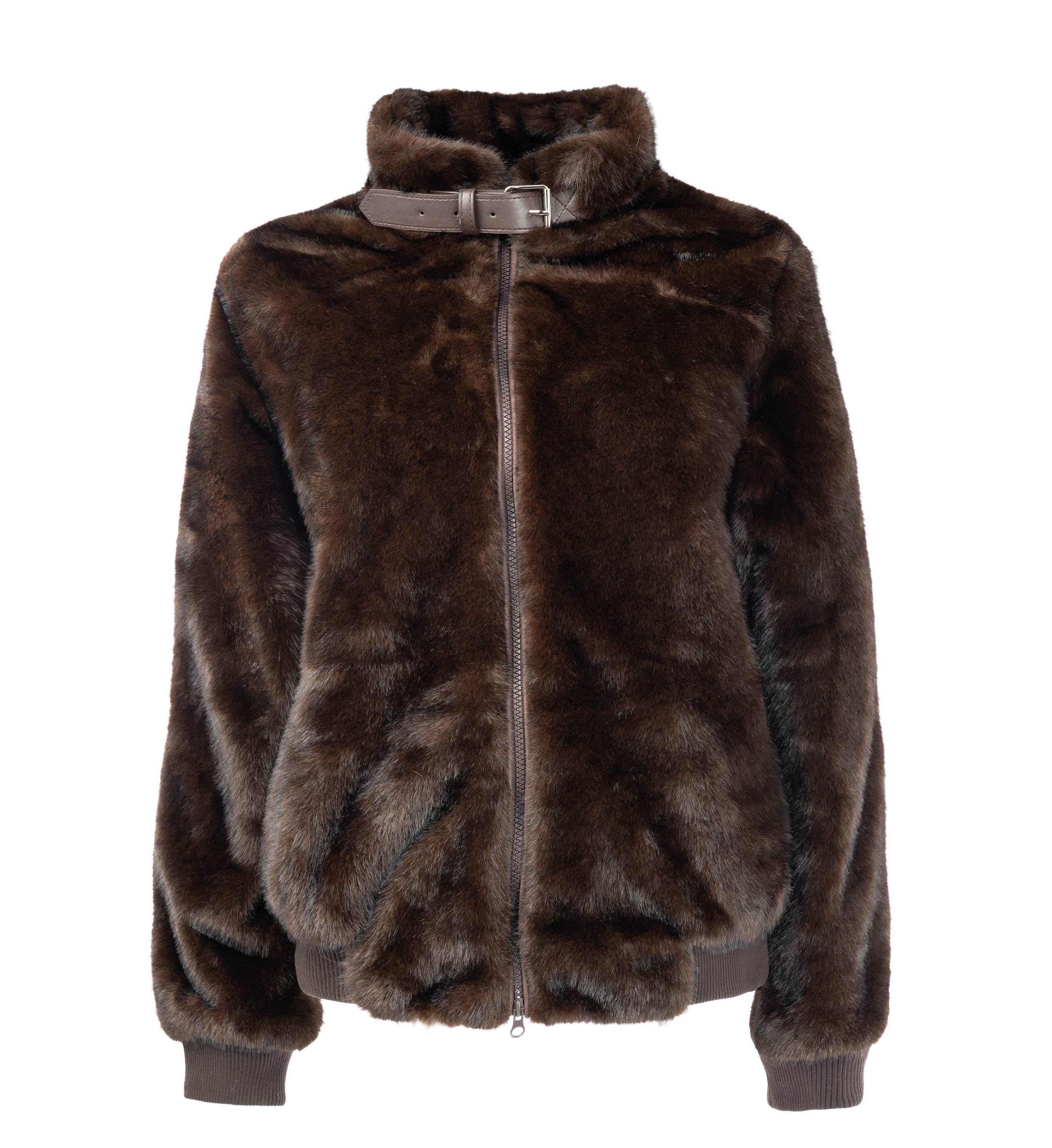 NED Dutch Fashion Damen Jacke aus Fake Fur in Braun – Weiche Kunstfelljacke