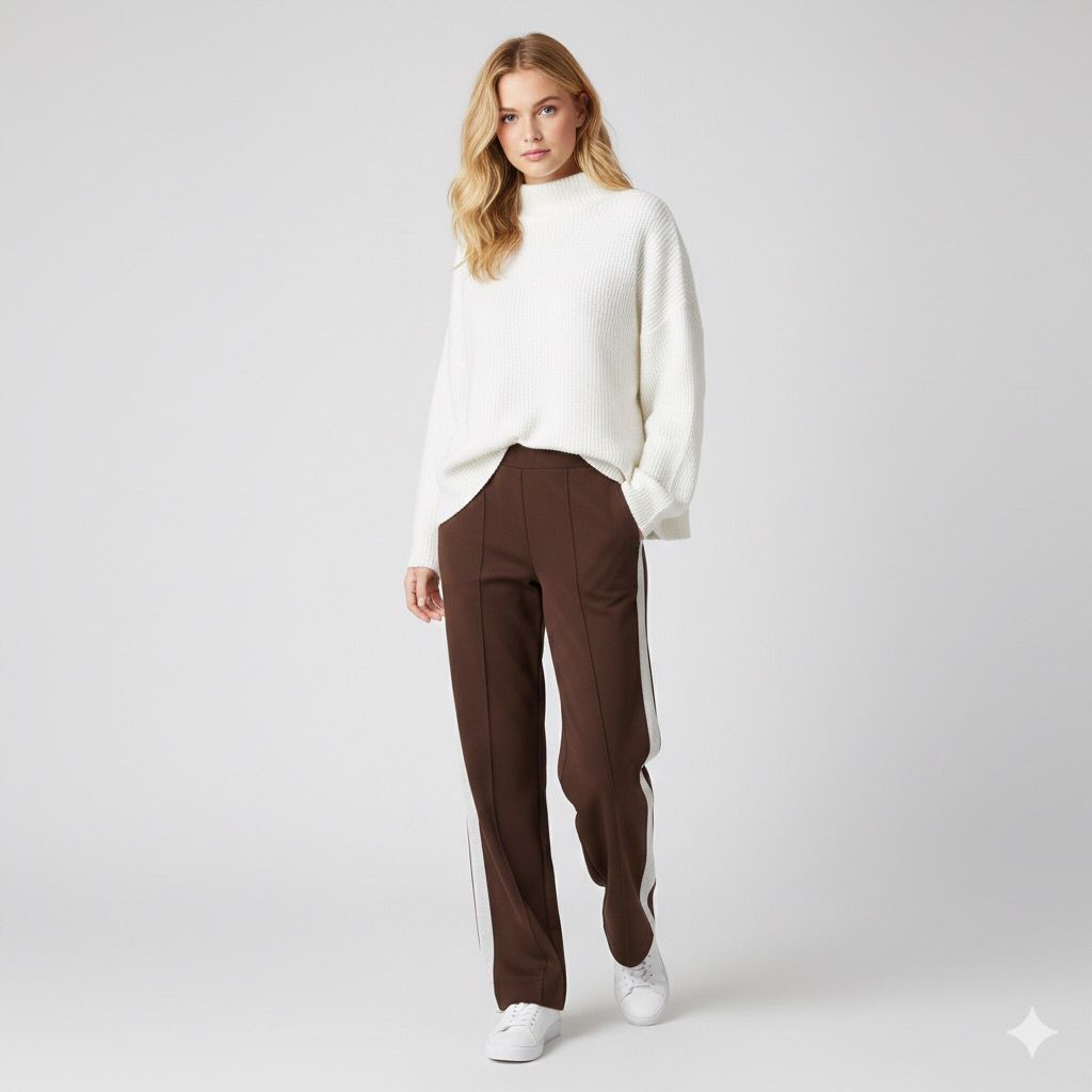 Enjoy Womenswear Damen Sweat Hose mit sportlichem Seitenstreifen