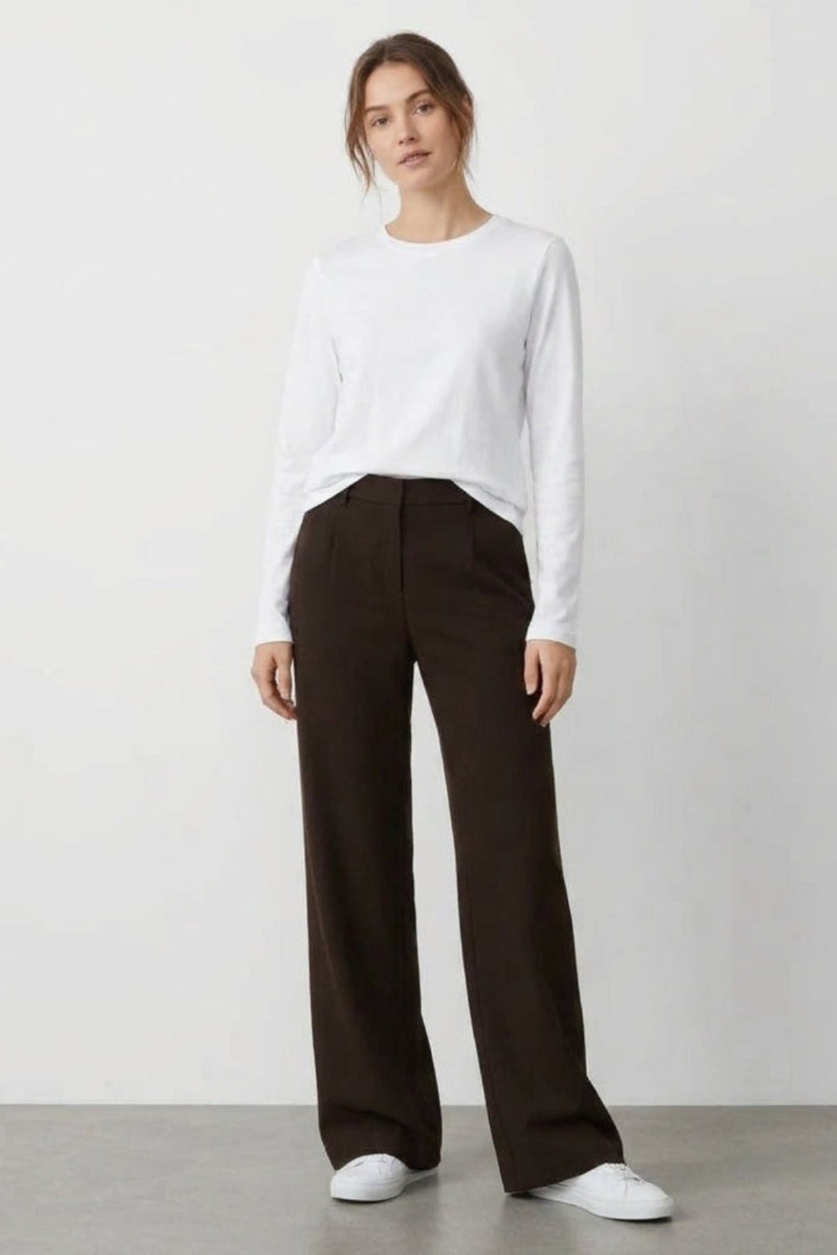 Enjoy womenswear Butterstoff Hose weites Bein mit Gummizug hinten und Gürtelschlaufen