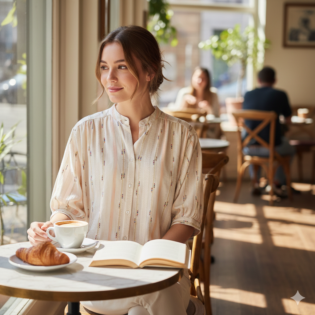 Damenbluse aus Baumwoll-Viskose-Mix – Hochwertig und Komfortabel