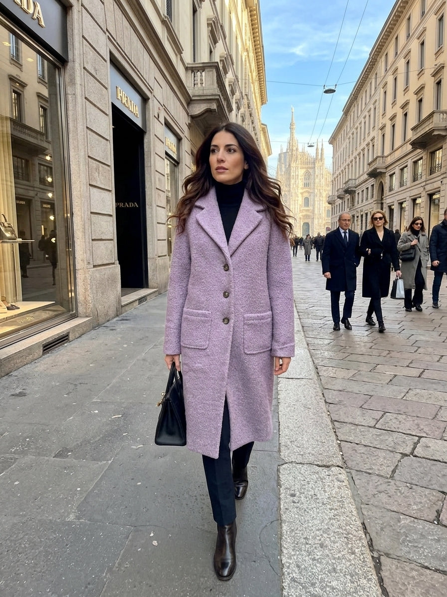 NED Dutch Fashion Damenmantel KANA – eleganter unifarbener Mantel für Herbst & Winter 2026