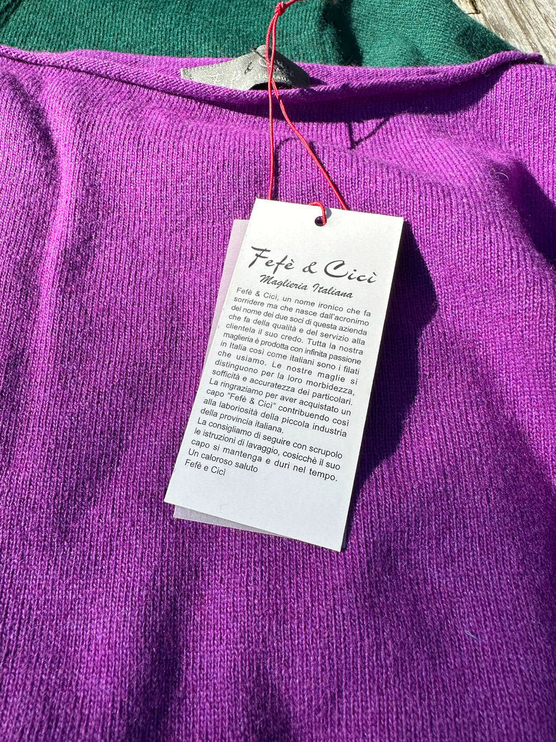 Fefe & Cici Cashmere Blend Pullover Rundhals lila - weitere Ansicht