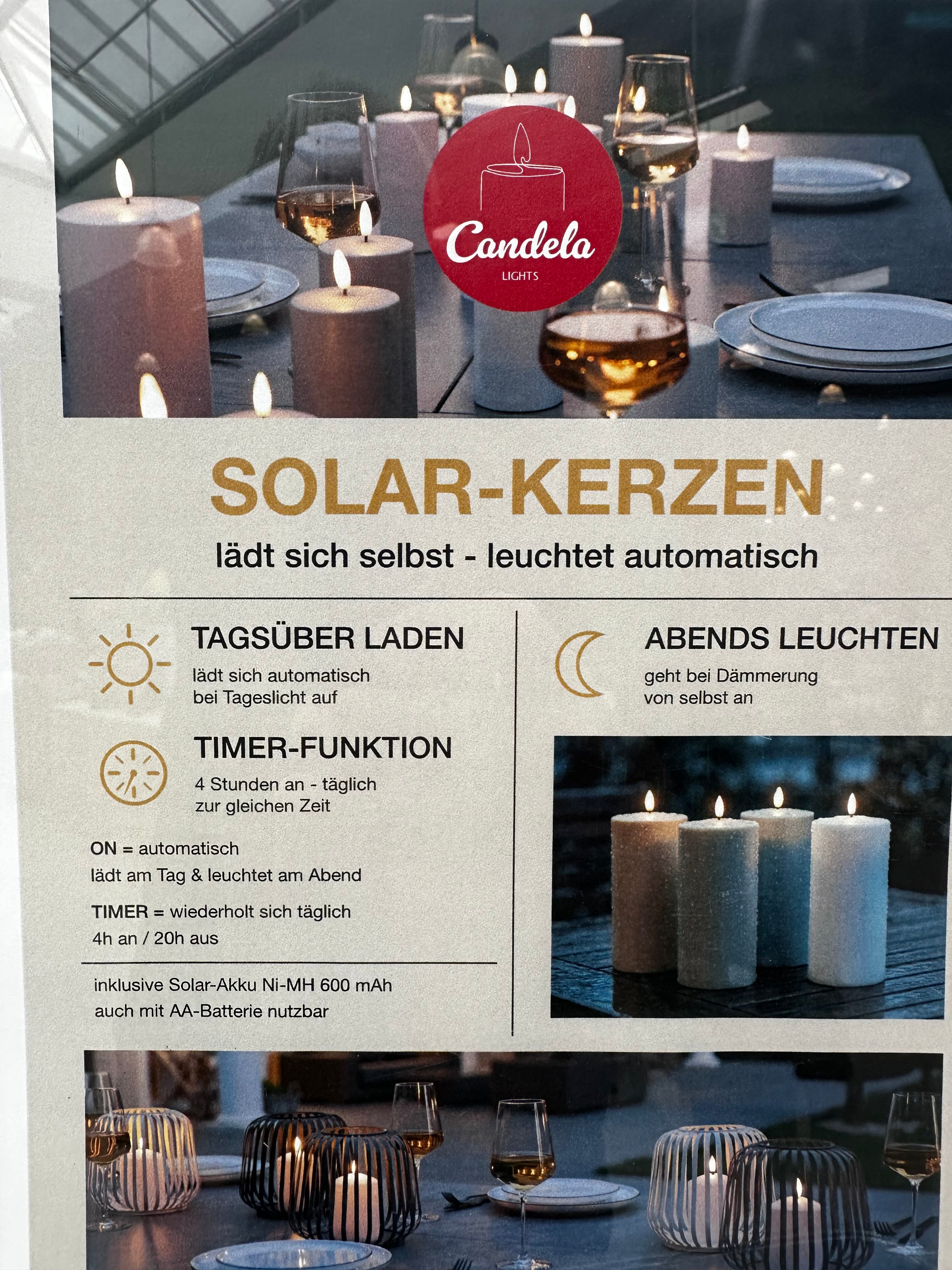 Candela Lights Outdoor Solar LED Kerzen für den Außenbereich