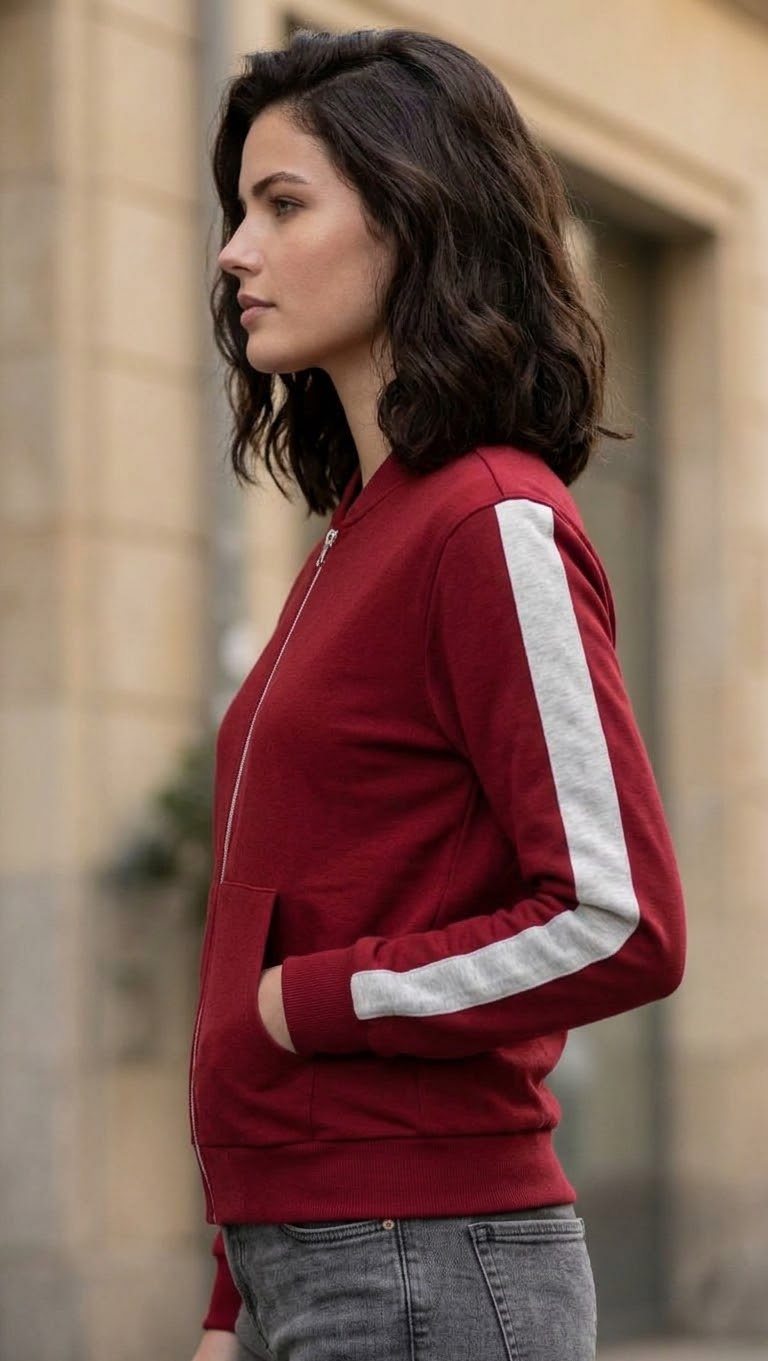 Enjoy Womenswear Sweat Bomberjacke mit Reissverschluss für Damen – Casual Style