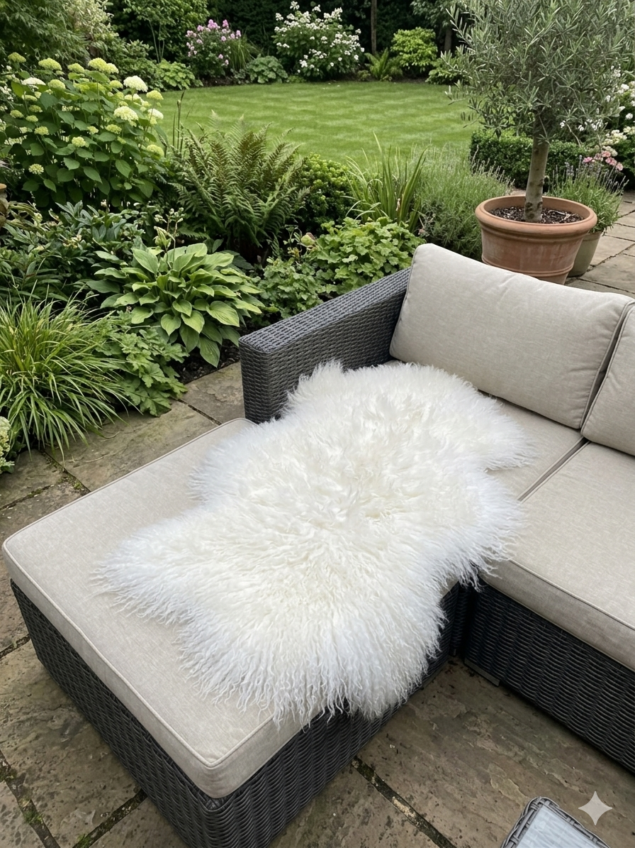 Lammfell Tibet Premium wollweiß gelockt – 100 x 60 cm echtes Schaffell, luxuriös weich & stilvoll