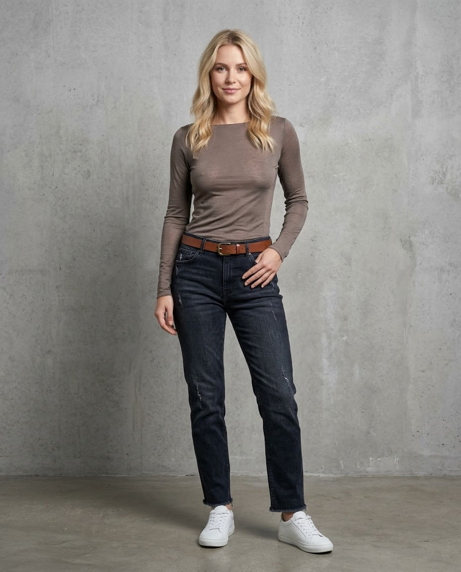 Damen-Longsleeve mit Kaschmir, Produktansicht 3