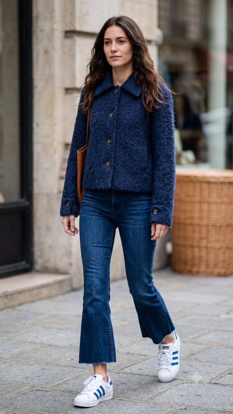 NED Dutch Fashion Damenjacke in blau – stilvolle Jacke mit Kragen und Knöpfen