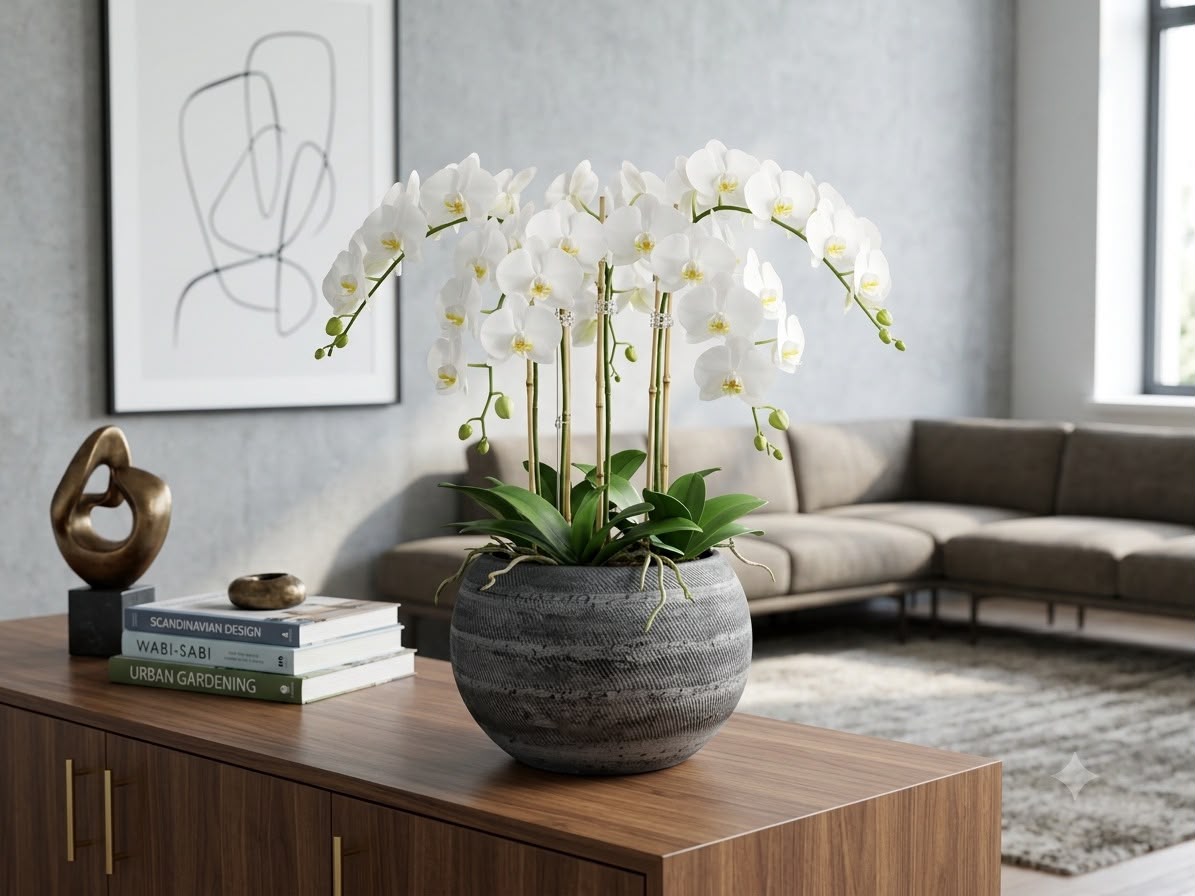 Blumentopf Steinstruktur für Orchideen, Kräuter und Zimmerpflanzen