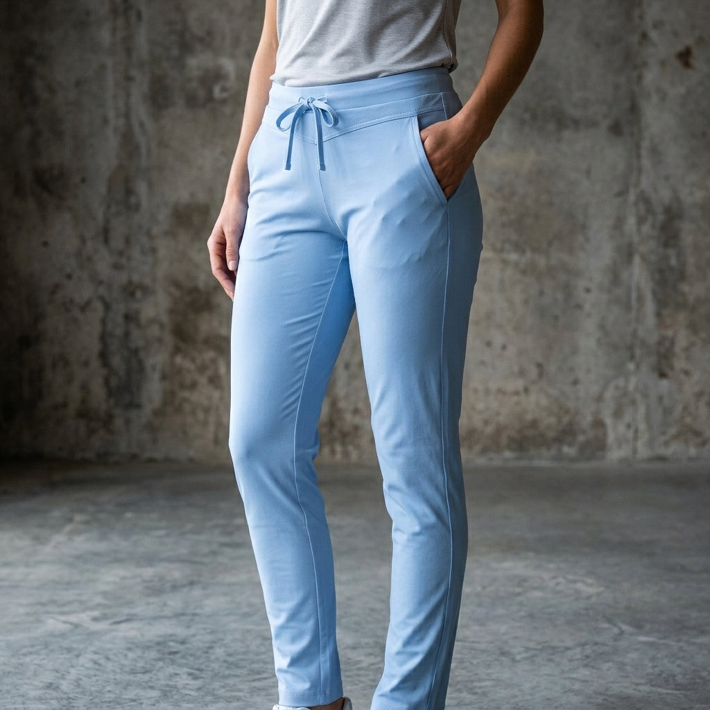 Enjoy Damen Travel Stretch Schlupfhose mit elastischem Bund, hellblau