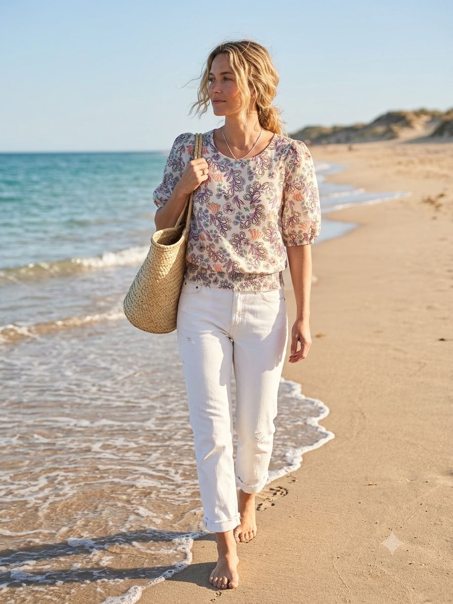 NED T-Shirt Tortoise Shell Retro Paisley aus Lyocell weich und atmungsaktiv Shirt Sommer
