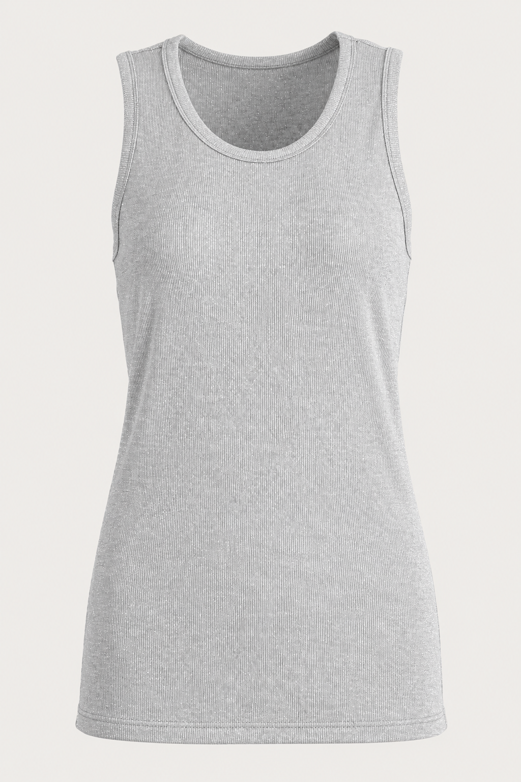Enjoy Lurex Top – Produktansicht von vorne #Farbe_Silber