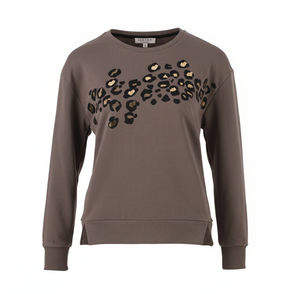 Enjoy Sweatshirt aus Baumwolle – Farbe Taupe – weitere Ansicht Panta Loni