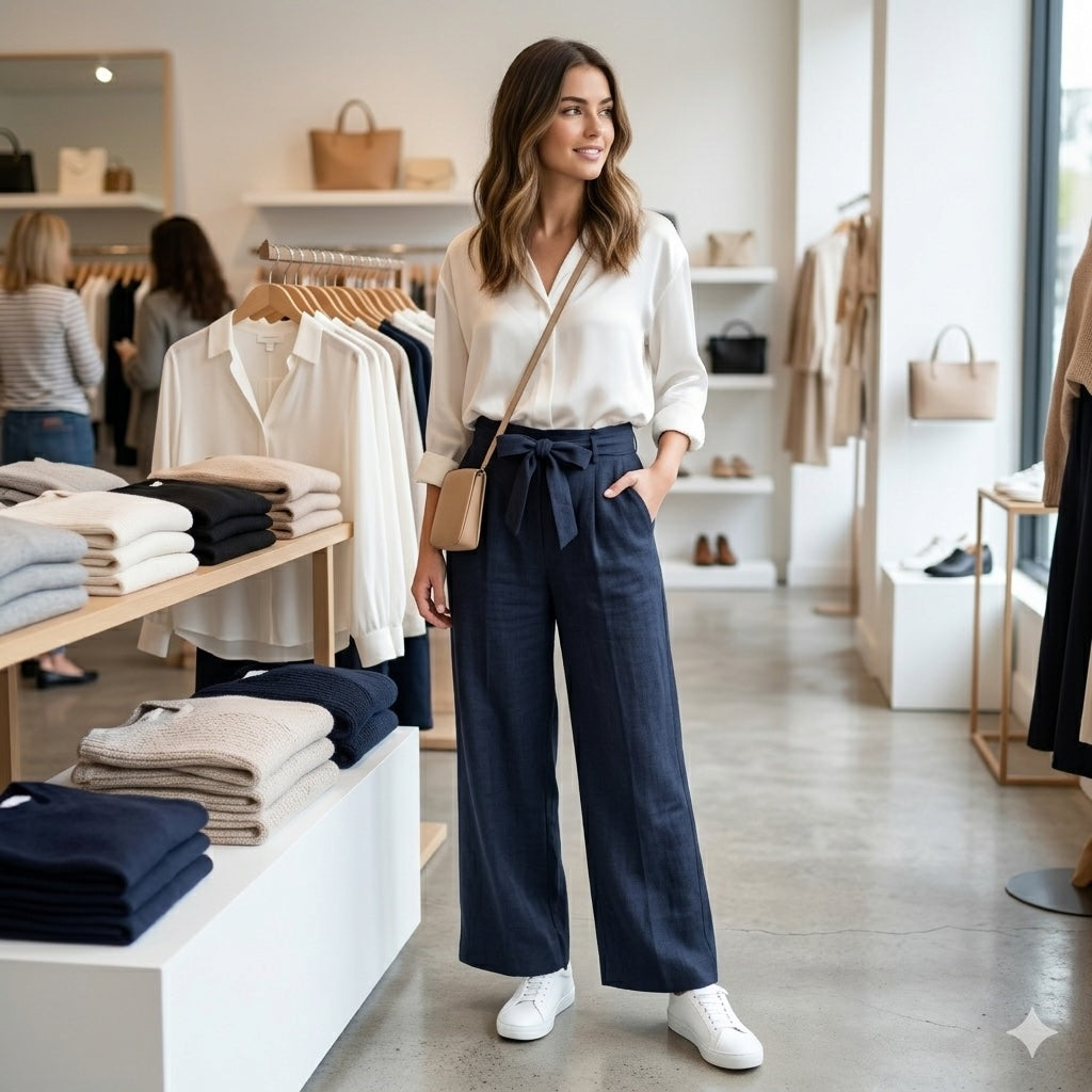 Sommerliche Palazzo-Hose Damen in Dunkelblau – Luftig, Elegant & Bequem Enjoy womenswear