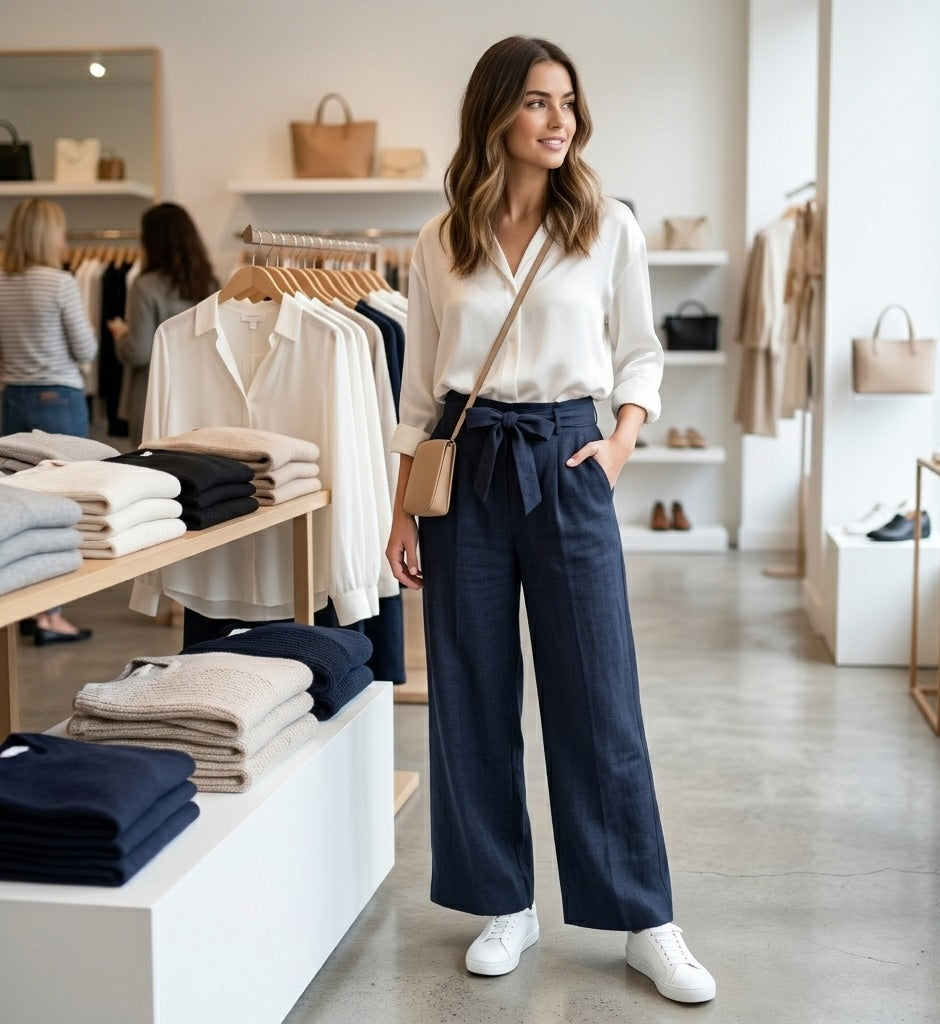 Palazzo-Hose Damen in Dunkelblau – Elegant & Bequem Enjoy womenswear