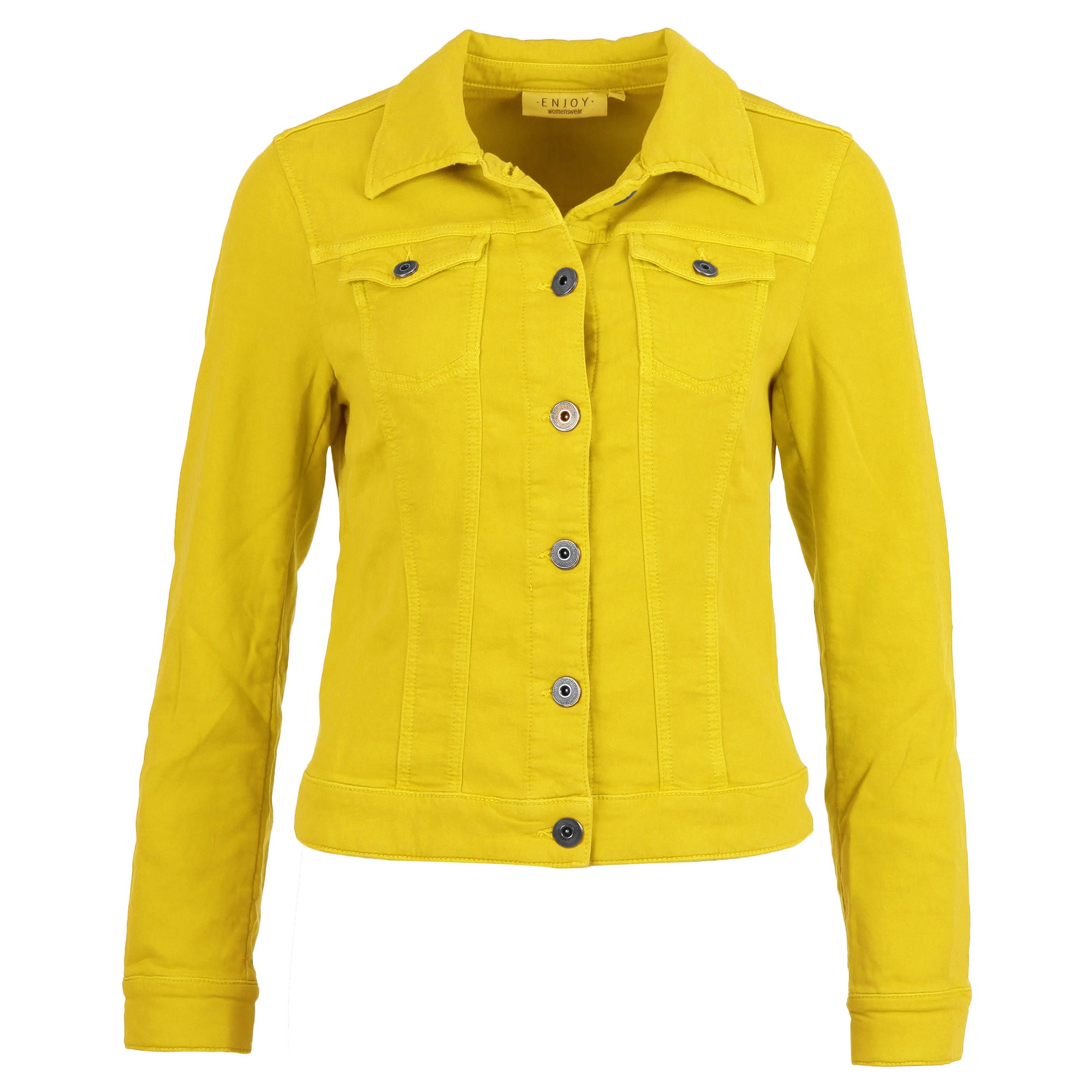 Enjoy Damen Sweat Jacke Jeansjacke gelb