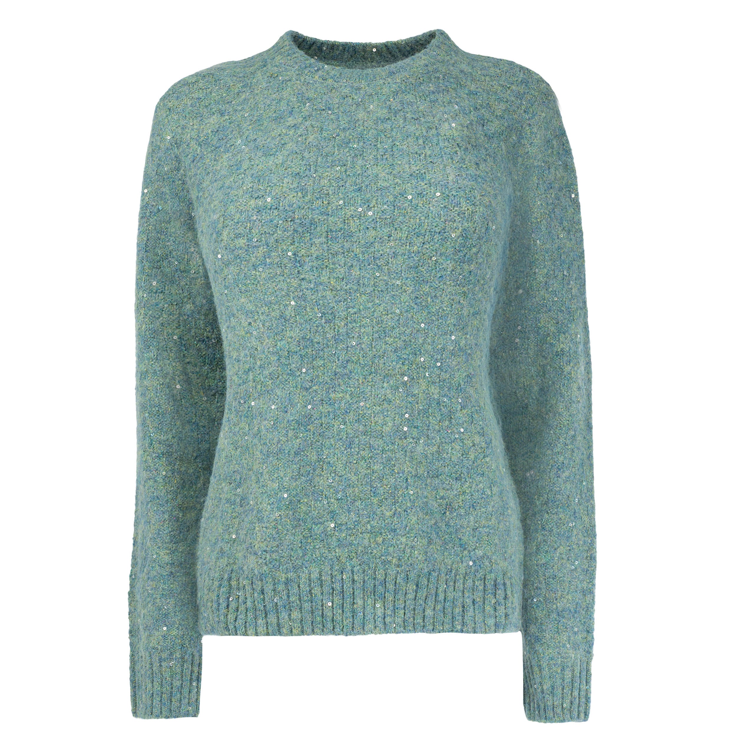 Eleganter Damen Pullover mit Pailletten – Hochwertiger Strickpullover mit Wollanteil und edlem Glanz NED Dutch Fashion