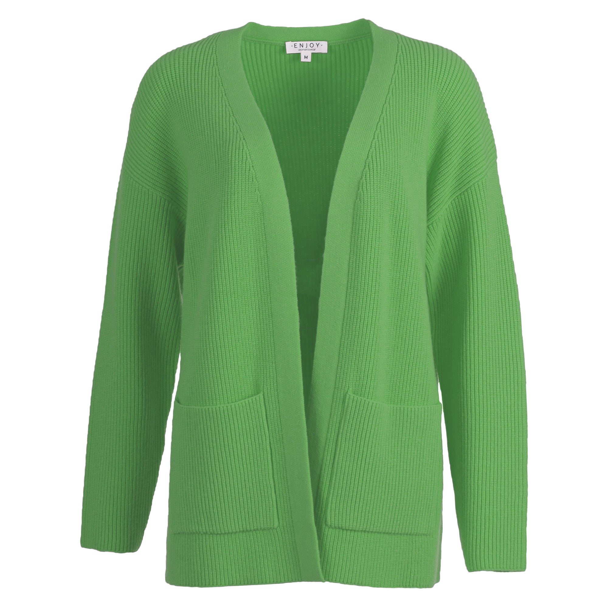 Long Strickjacke in grün – Hochwertiger Materialmix zeitloser Stil