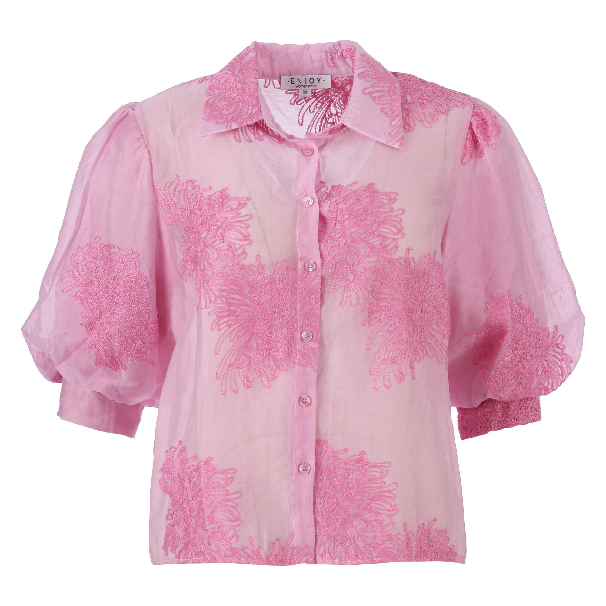 Enjoy womenswear Bluse Floral Stick kurzarm
