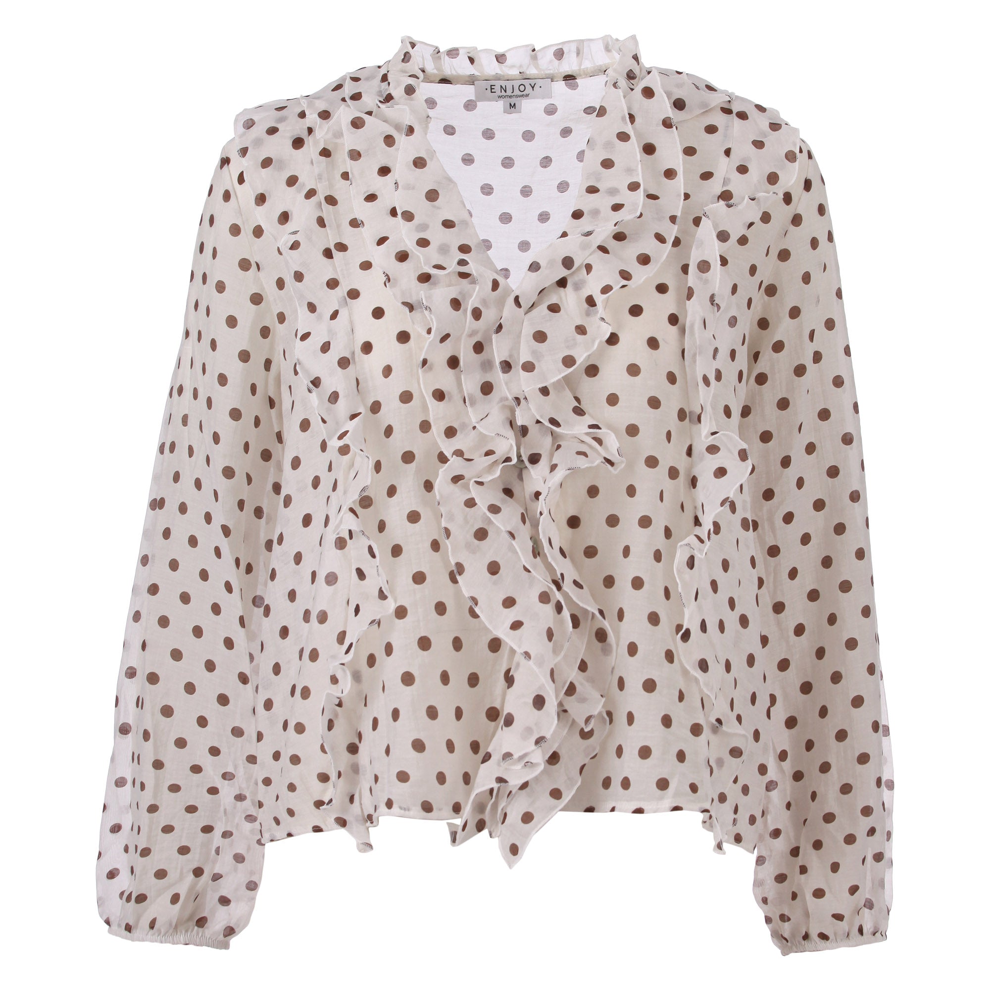 Leichte Damenbluse mit Punkten – Enjoy Womenswear (90% Lyocell, 10% Nylon)