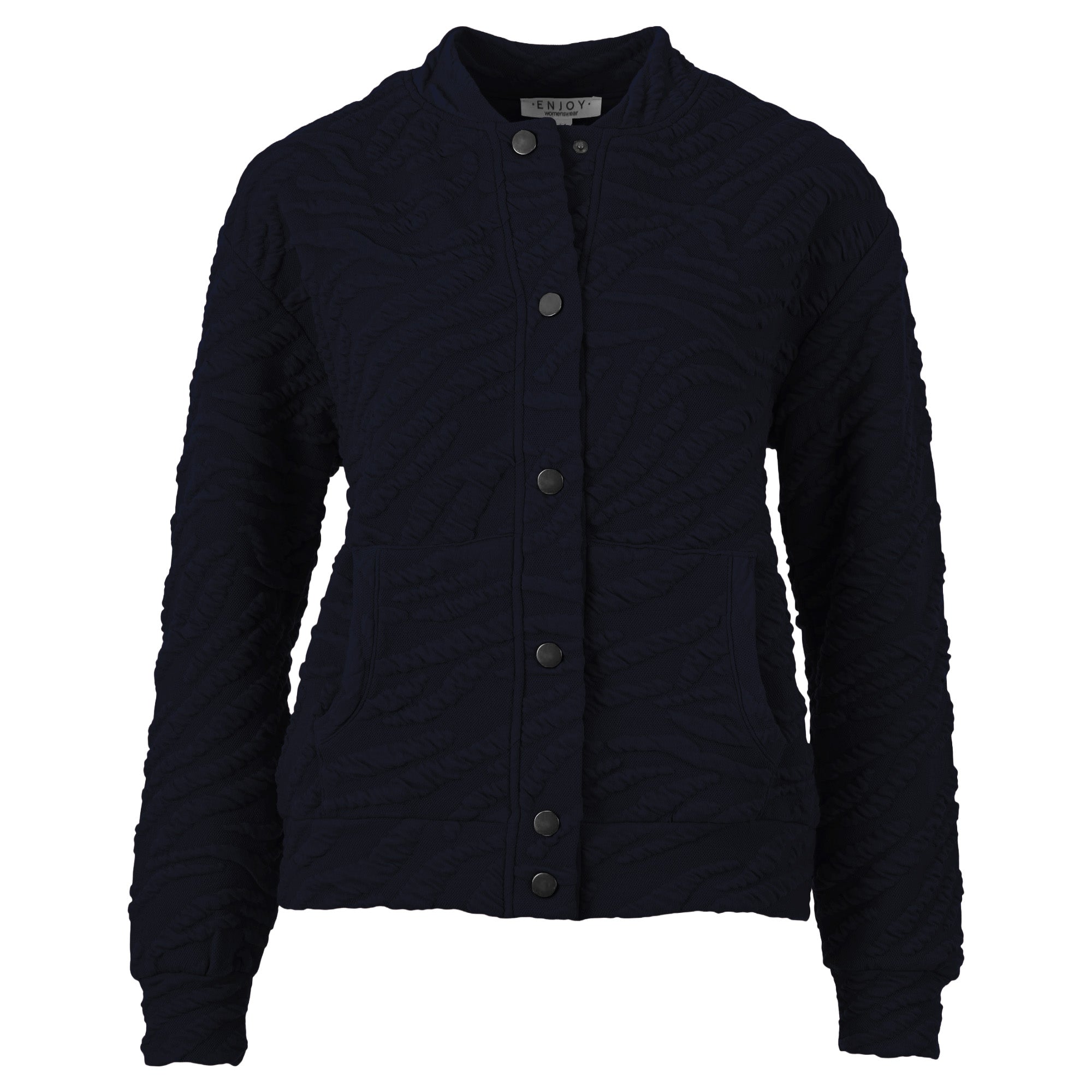 Modische Damen Bomberjacke Jacquard Optik