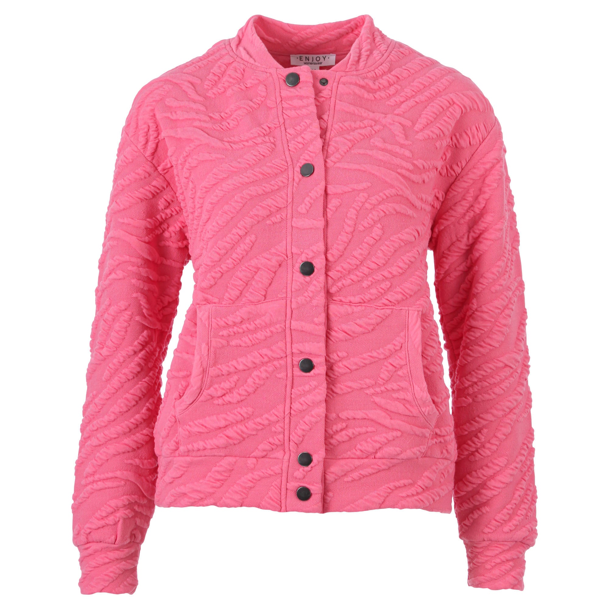 Modische Damen Bomberjacke Jacquard Optik