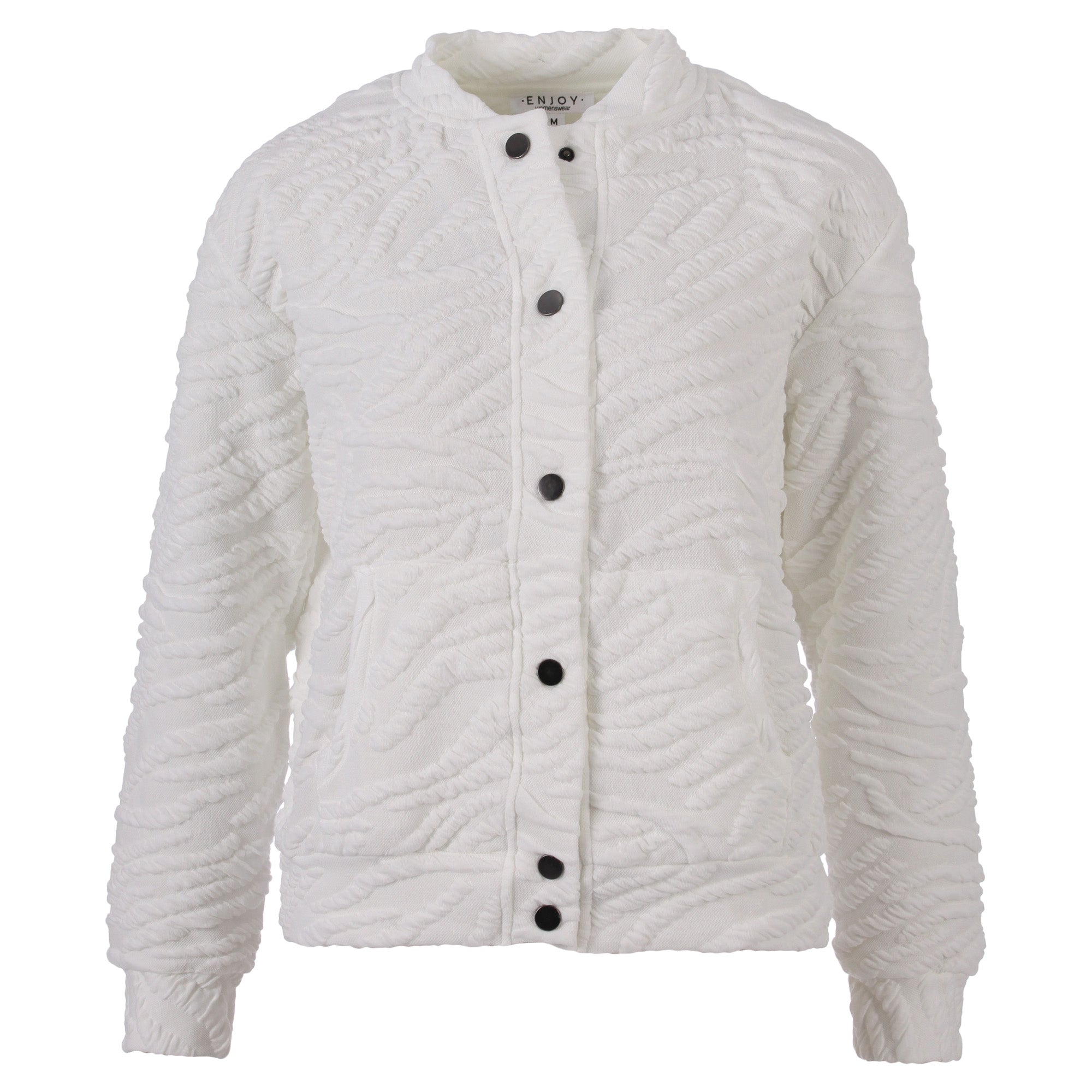 Modische Damen Bomberjacke Jacquard Optik