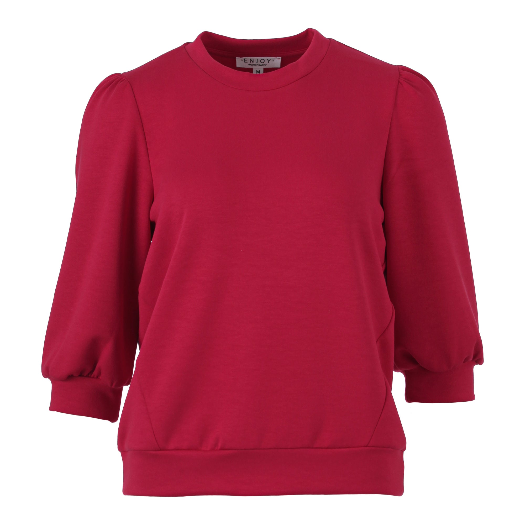 Enjoy Sweatshirt mit Rundhals & 3/4-Arm – Weicher Materialmix aus 52% Modal, 45% Polyester & 3% Elasthan