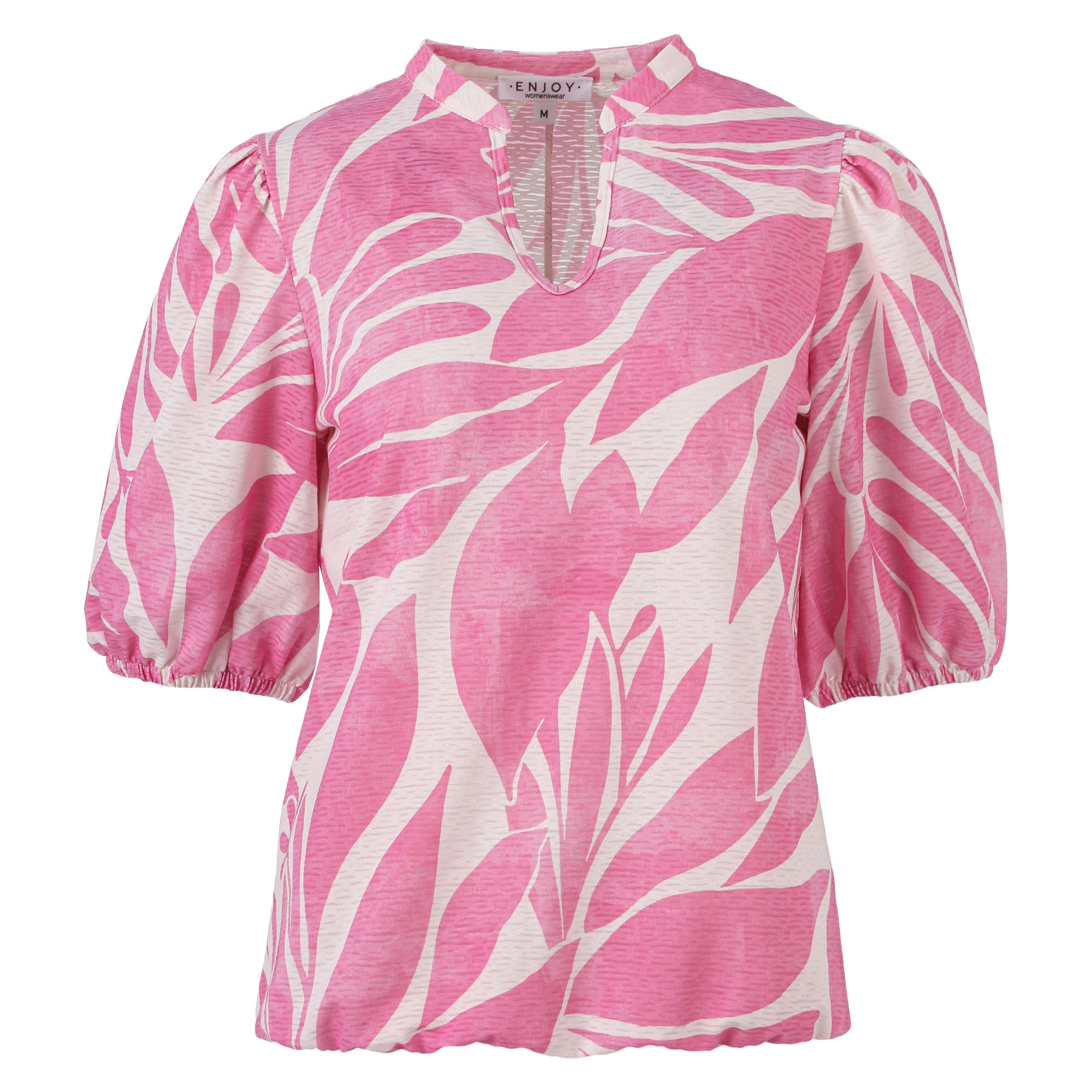 Gemusterte Halbarm-Bluse von Enjoy womenswear – Stilvoll & pflegeleicht