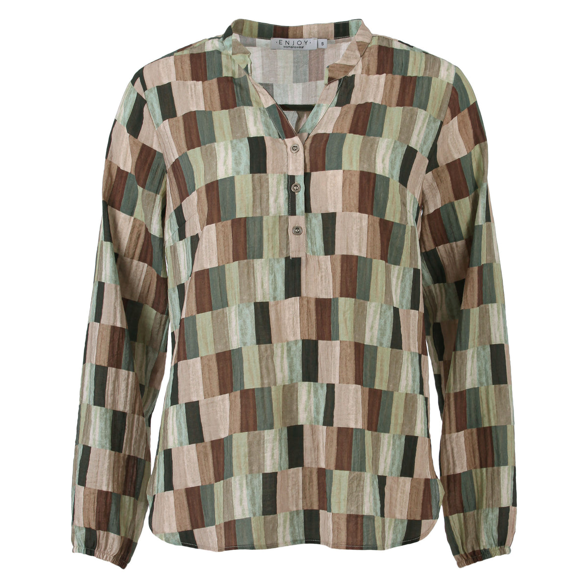 Enjoy womenswear Blockprint Bluse – ausdrucksstarker Print trifft auf angenehmen Tragekomfort
