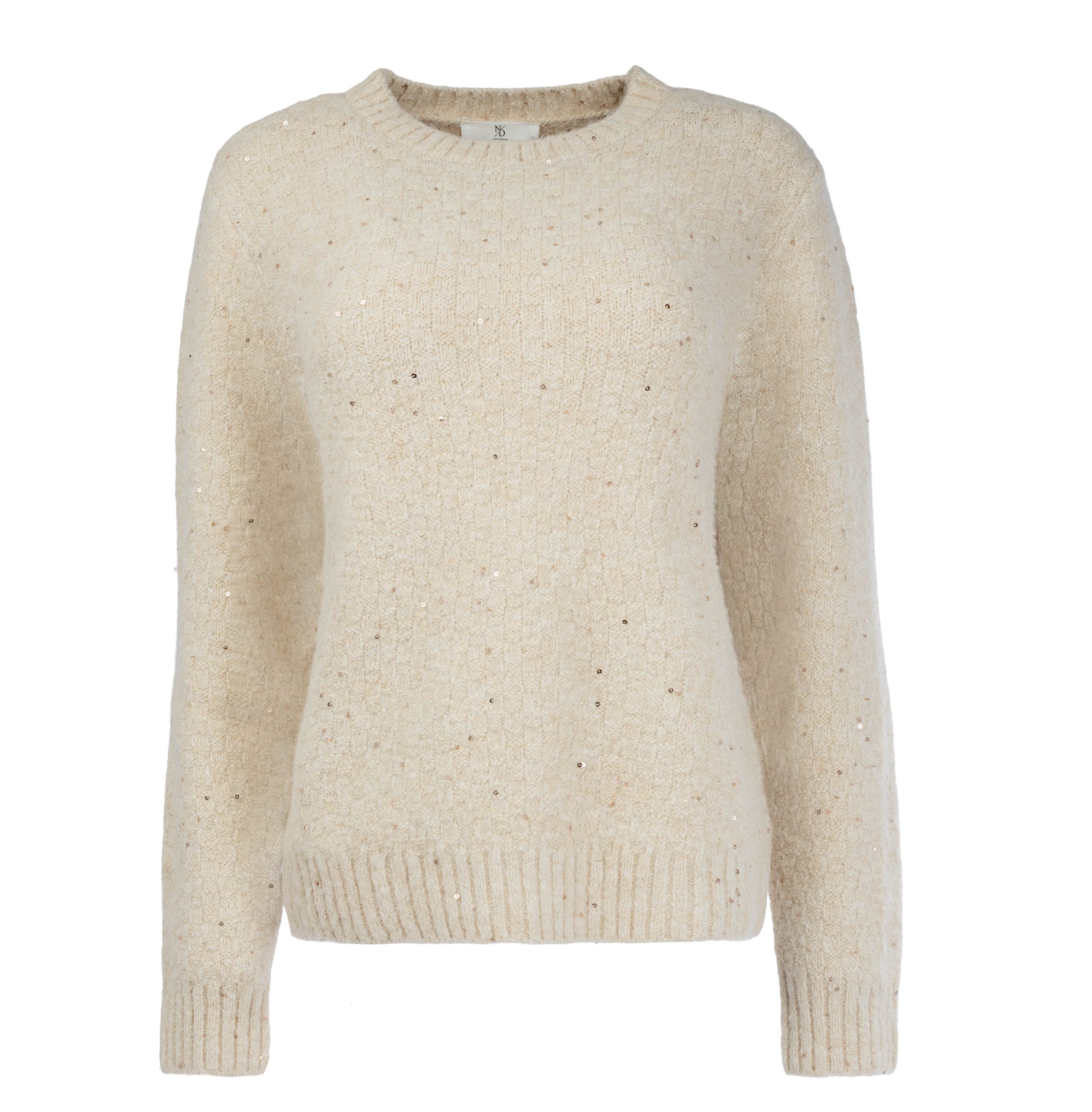 Eleganter Damen Pullover mit Pailletten – Hochwertiger Strickpullover mit Wollanteil und edlem Glanz NED Dutch Fashion