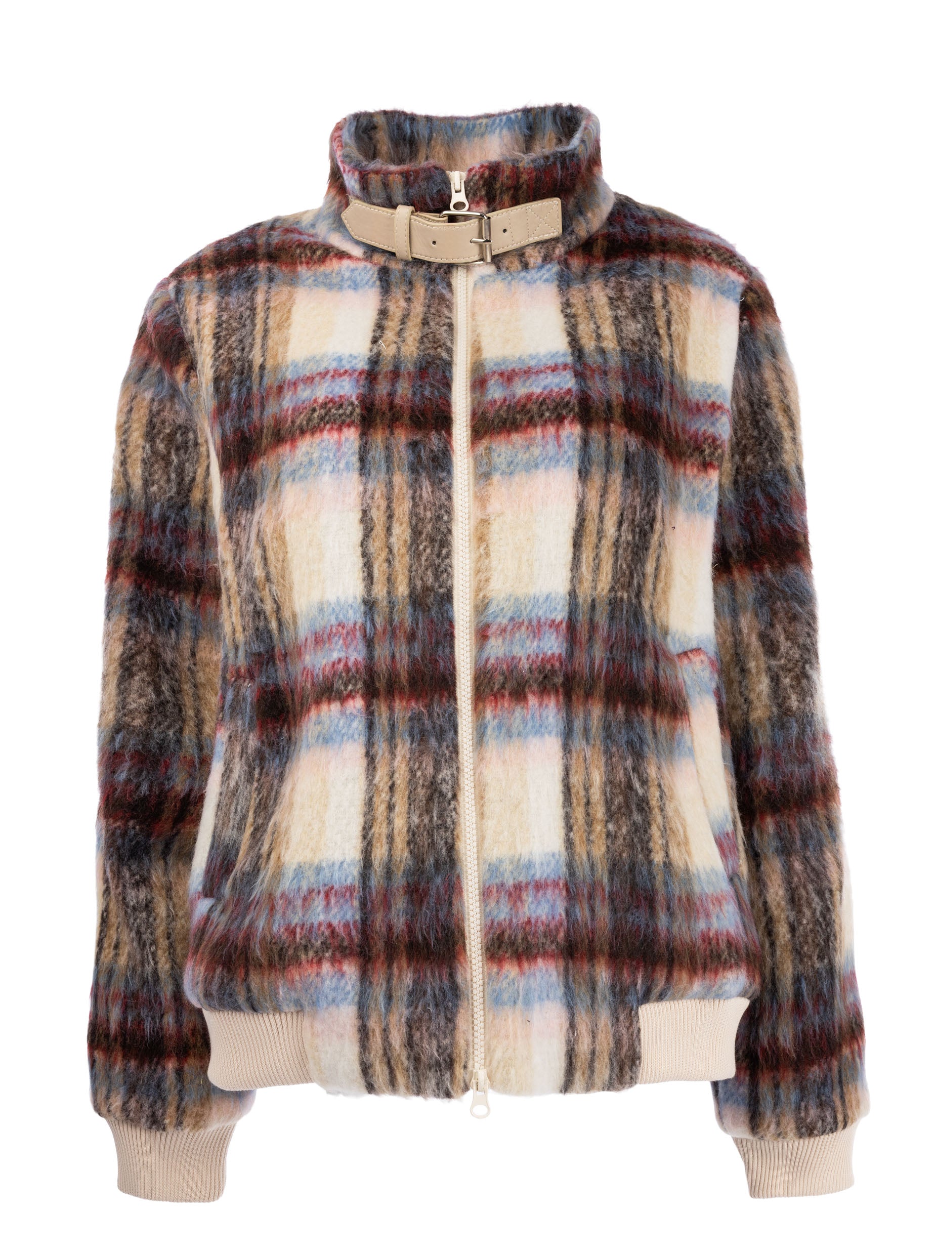 NED Dutch Fashion Damen Jacke Karomuster – modischer Karo-Blouson mit Stehkragen