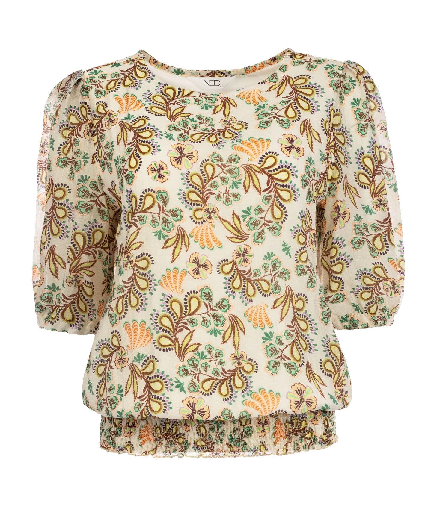 NED Shirt Tortoise Shell Retro Paisley