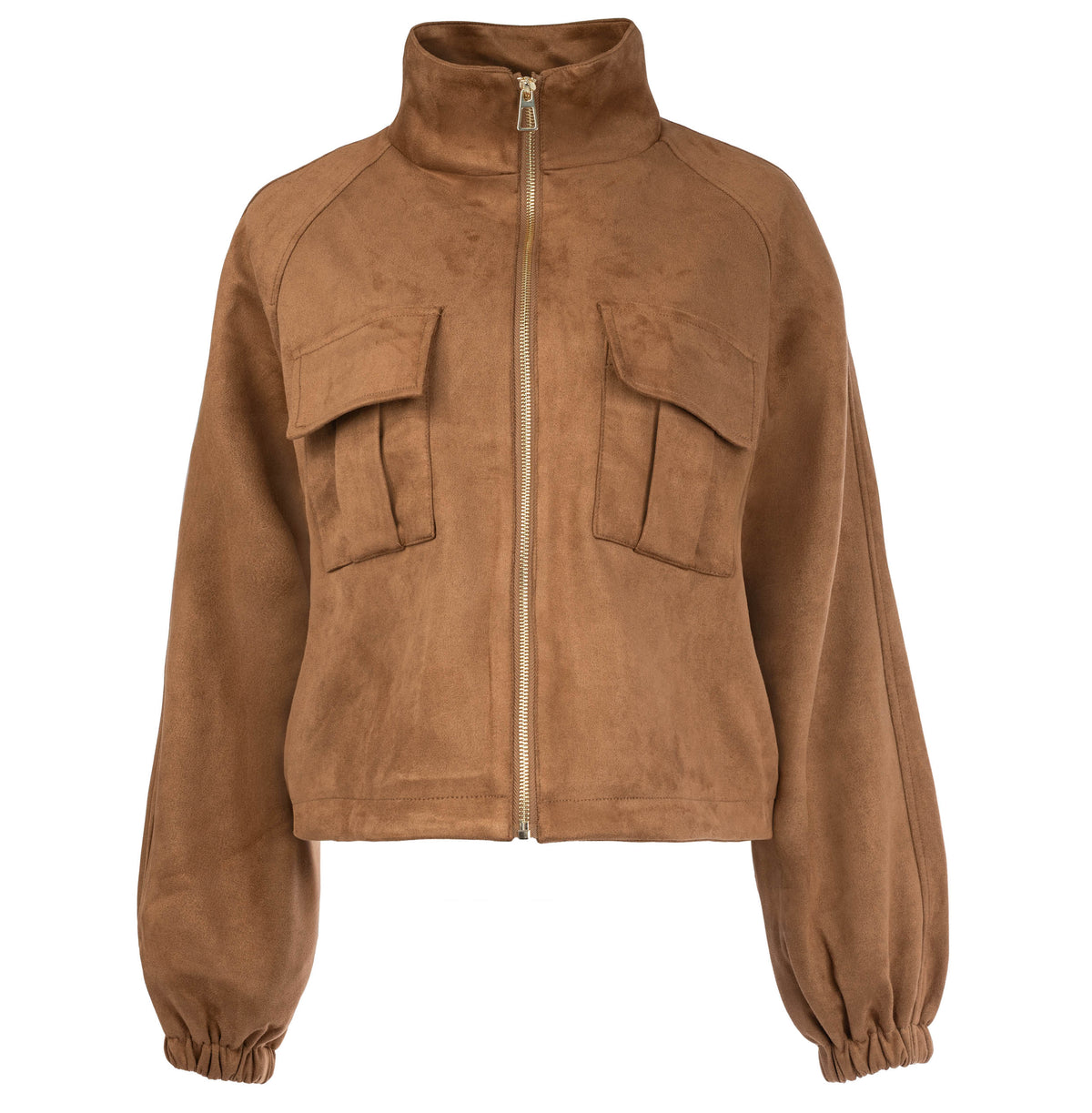 NED Dutch Fashion Modische Damen-Blouson-Jacke in Wildleder-Optik