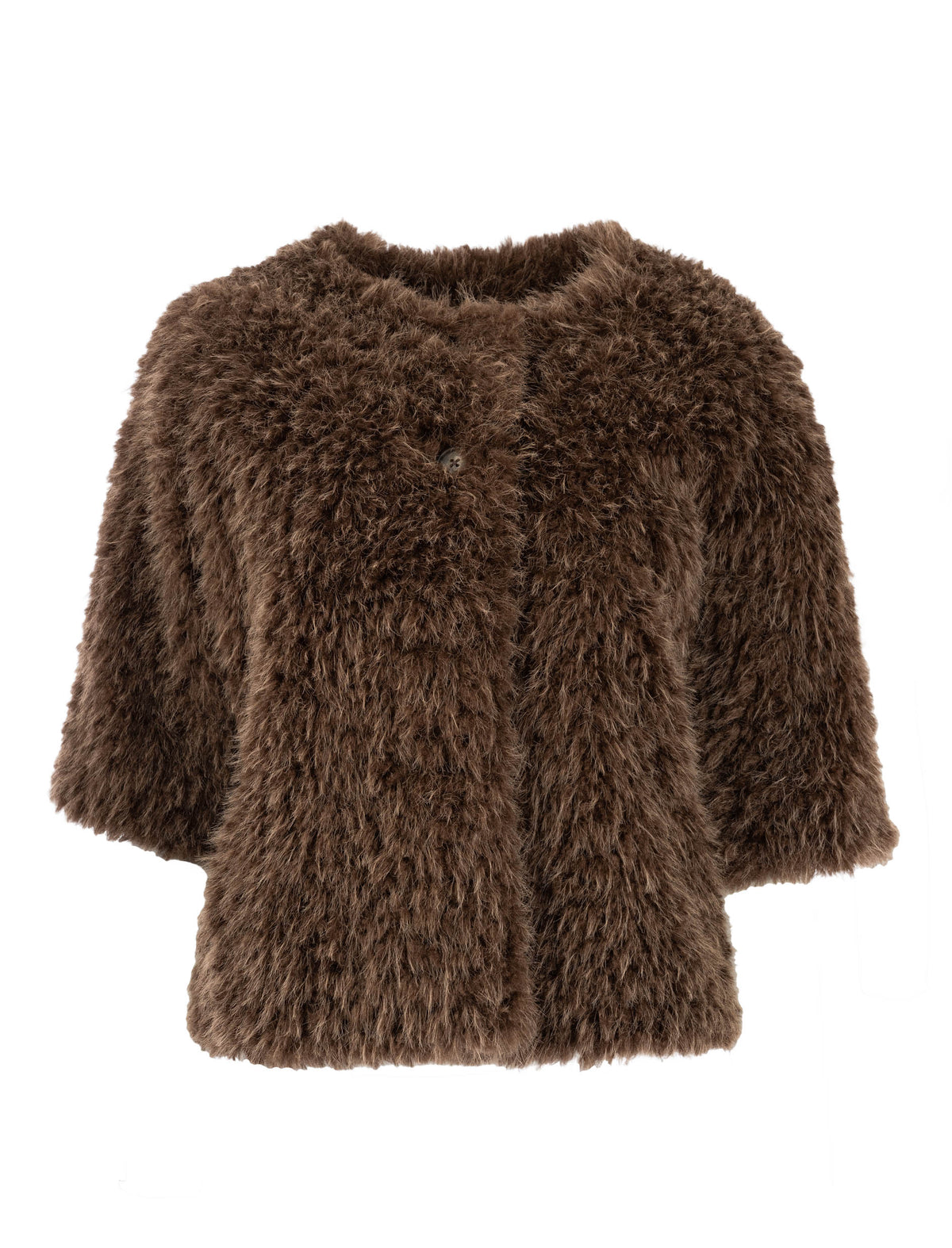 NED Dutch Fashion Design Damen Jacke Arundel – Zotteljacke in Felloptik mit 3/4-Arm