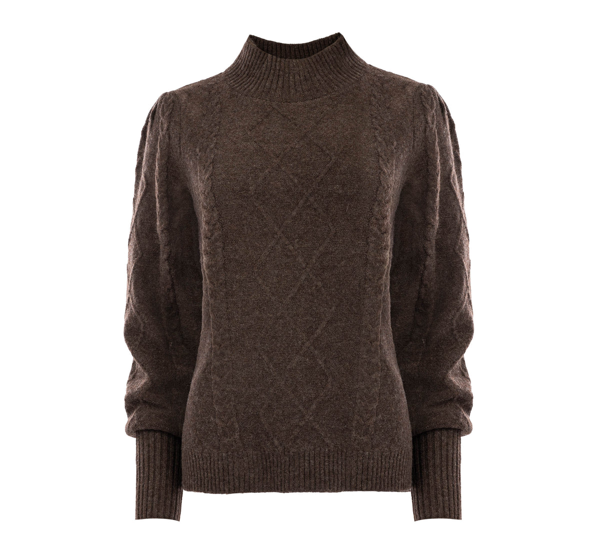 NED Dutch Fashion Damen Design Pullover Lindas – Creme mit Zopfmuster
