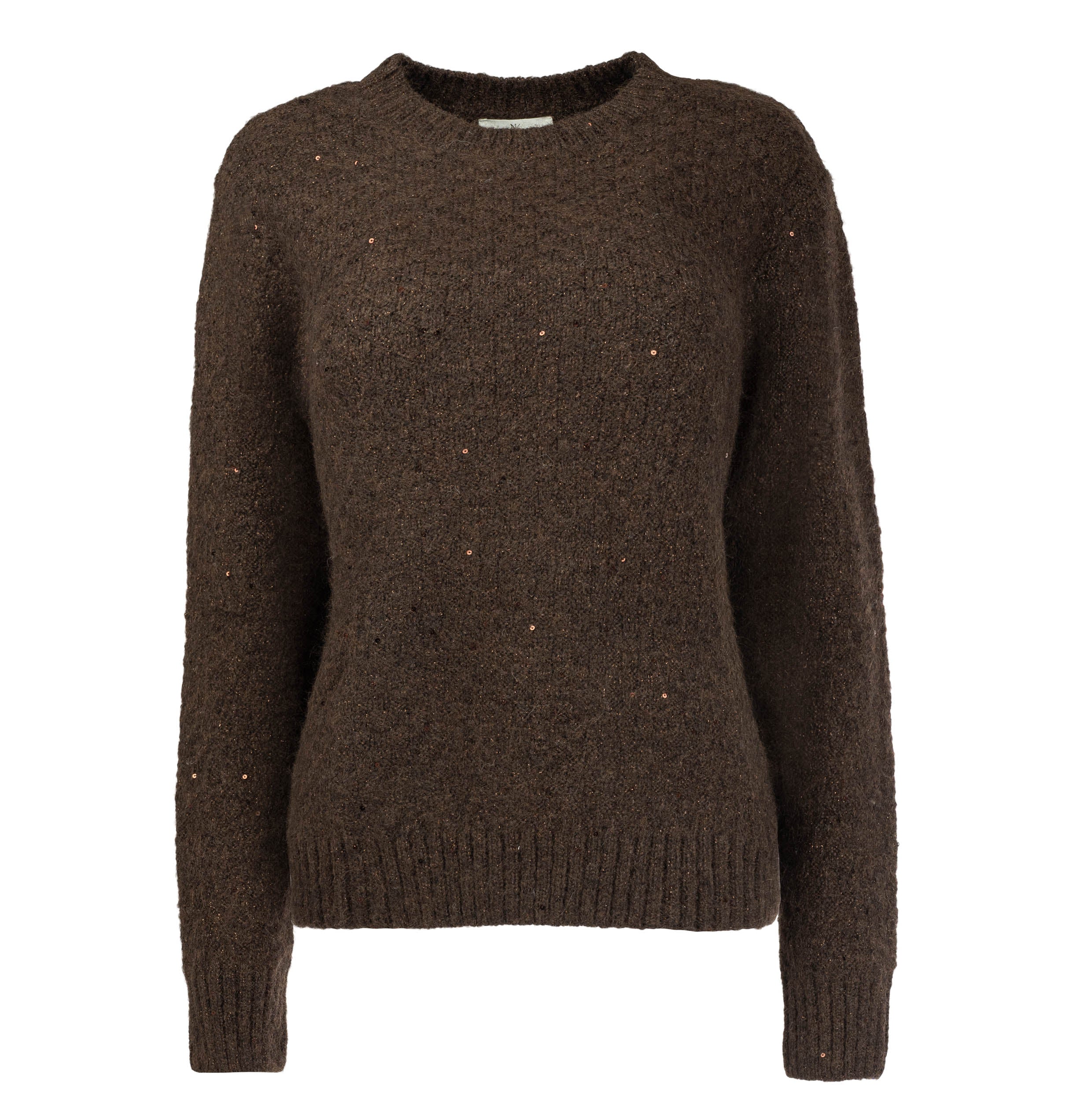 Eleganter Damen Pullover mit Pailletten – Hochwertiger Strickpullover mit Wollanteil und edlem Glanz NED Dutch Fashion