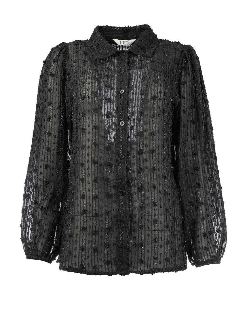 NED Bluse Mayliera schwarz Fancy Stripes