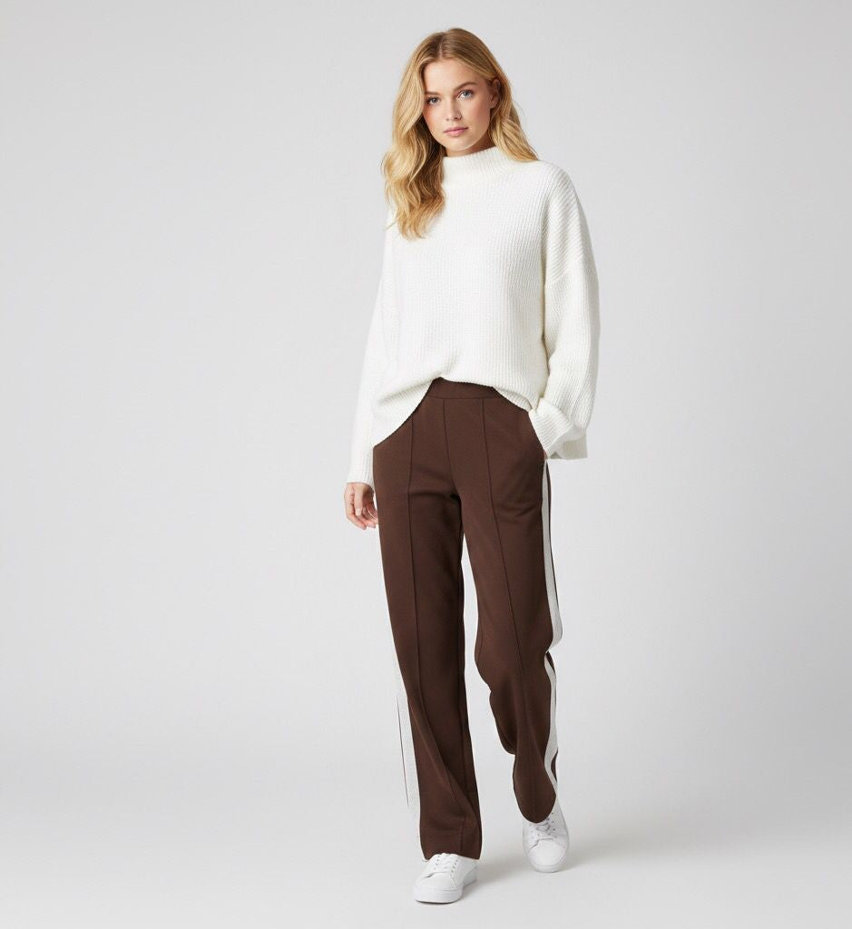Enjoy Womenswear Damen-Sweathose mit sportlichem Seitenstreifen