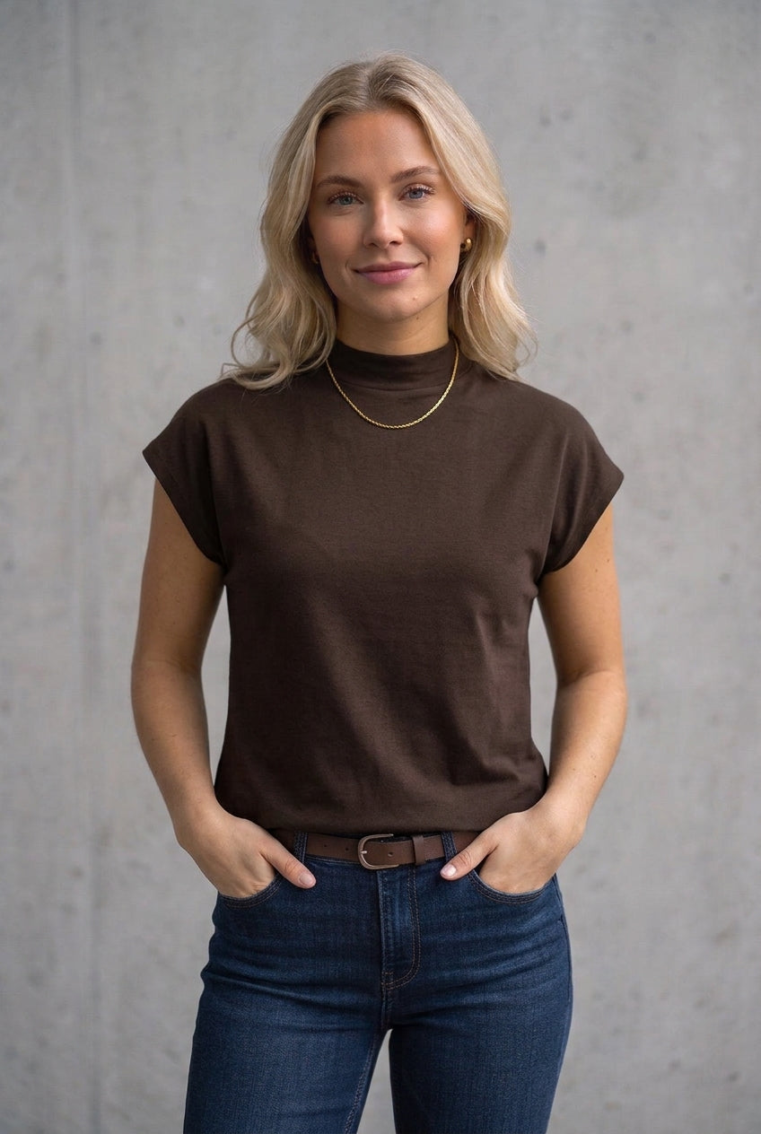 Enjoy womenswear Top Basic kleiner Stehkragen