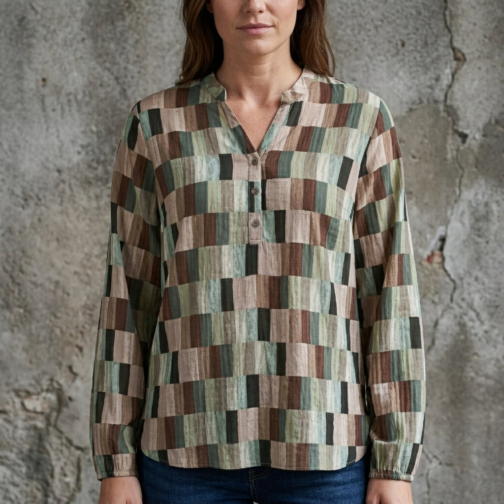 Enjoy womenswear Blockprint Bluse – ausdrucksstarker Print trifft auf angenehmen Tragekomfort
